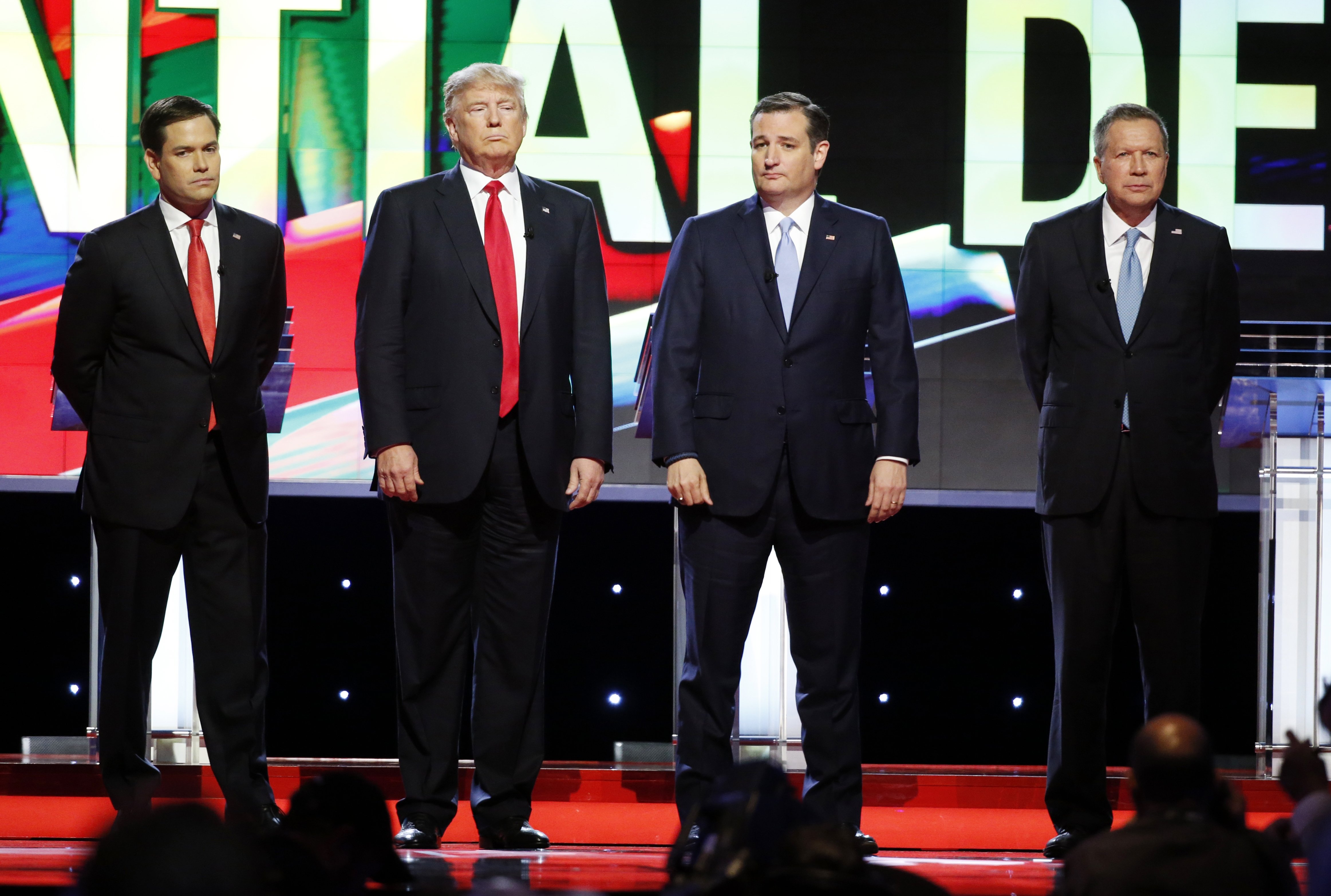 Marco Rubio, Donald Trump, John Kasich, Ted Cruz