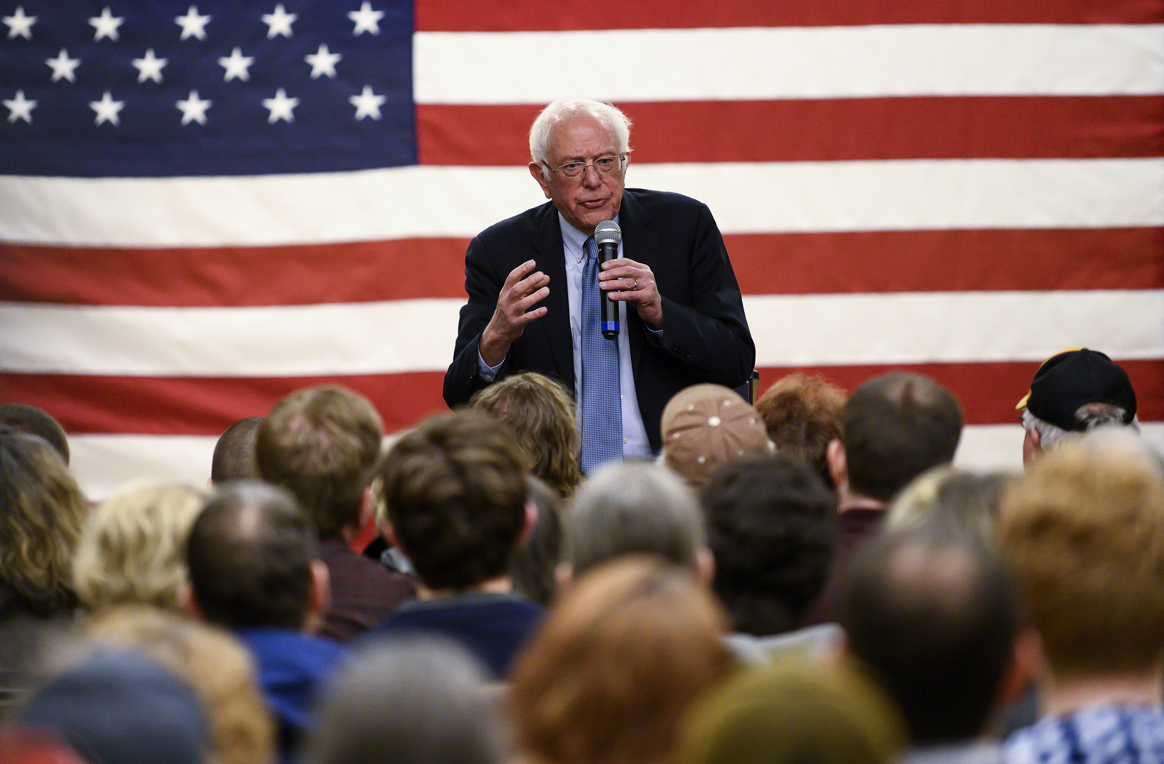 Sen. Bernie Sanders Holds Town Hall At Motorcycle Museum In Iowa
