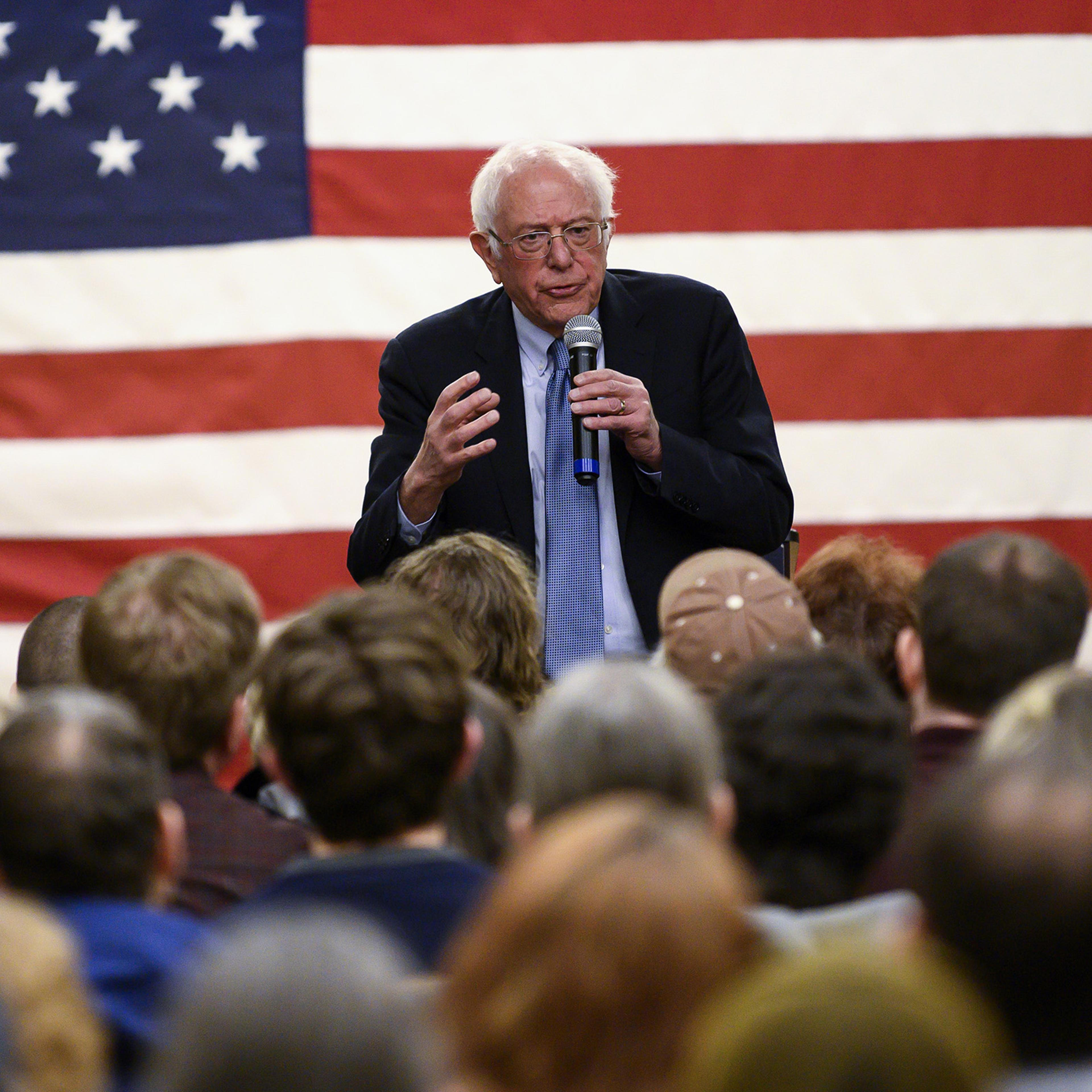 Sen. Bernie Sanders Holds Town Hall At Motorcycle Museum In Iowa