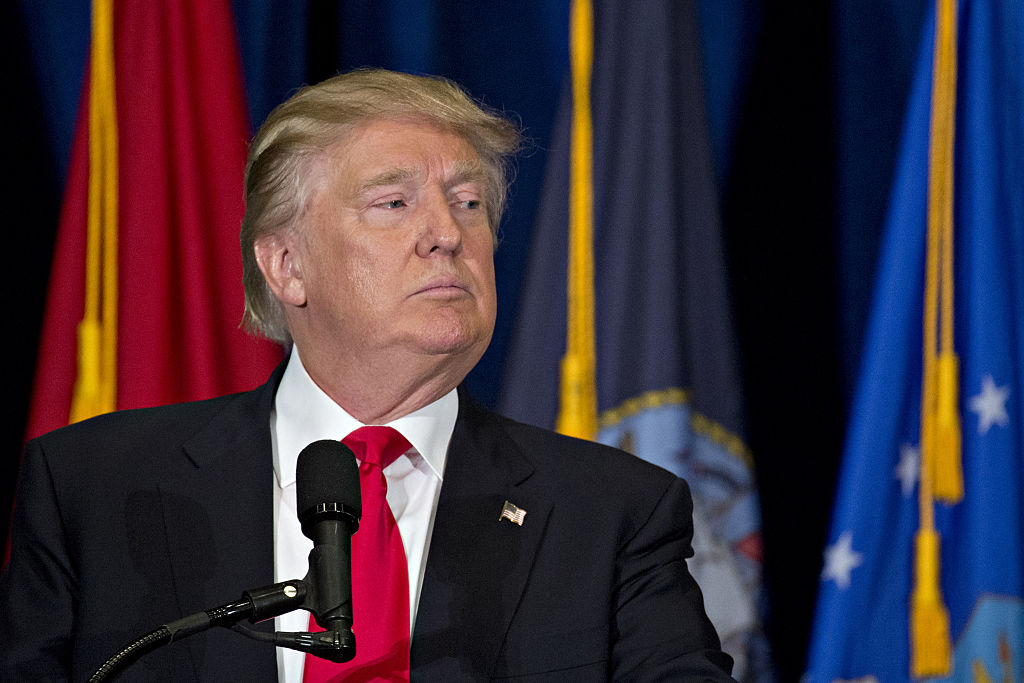 PresumptivDonald Trump pauses while speaking during a campaign event on veterans reform in Virginia on July 11, 2016.