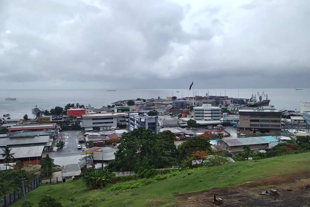 The streets of downtown Honiara, Solomon Islands, on Dec. 6, 2021—the day Prime Minister Manasseh Sogavare faced a no-confidence vote as the city braced for political rioting.