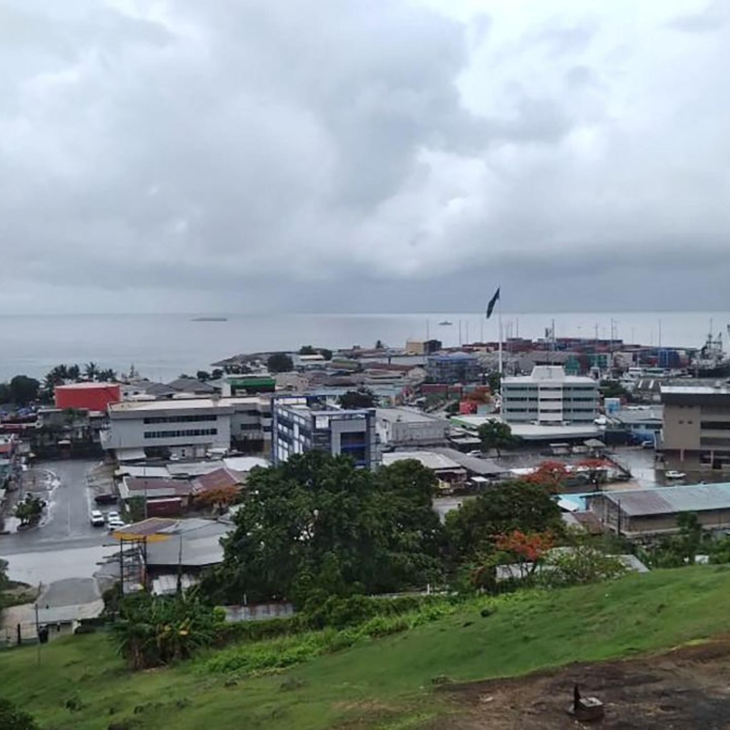 The streets of downtown Honiara, Solomon Islands, on Dec. 6, 2021—the day Prime Minister Manasseh Sogavare faced a no-confidence vote as the city braced for political rioting.
