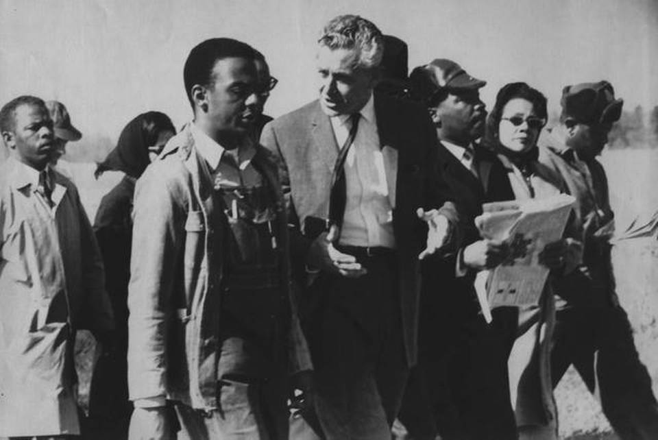Former Governor LeRoy Collins mediating during civil rights march - Selma, Alabama
