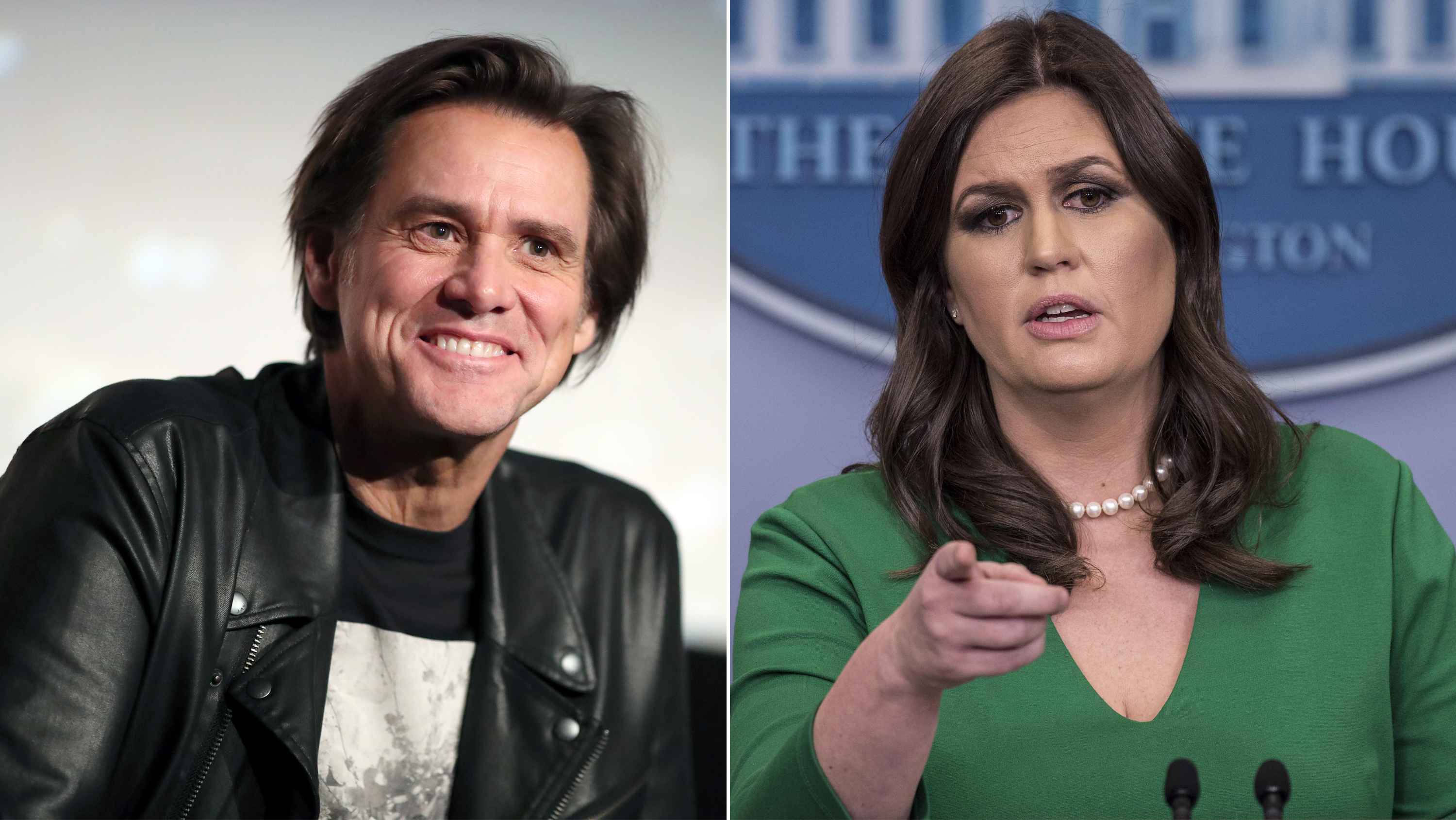 Jim Carrey and White House Press Secretary Sarah Huckabee Sanders