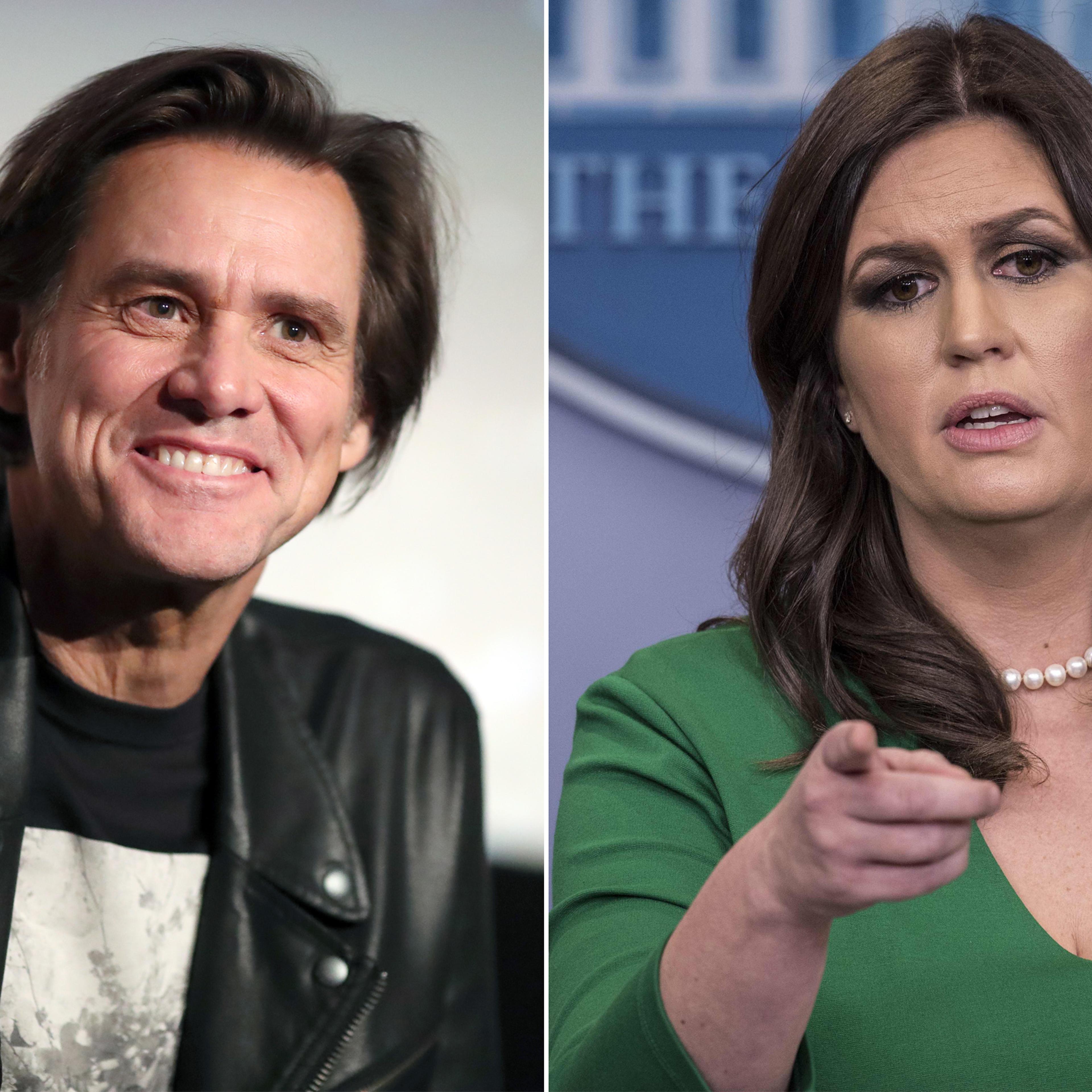 Jim Carrey and White House Press Secretary Sarah Huckabee Sanders