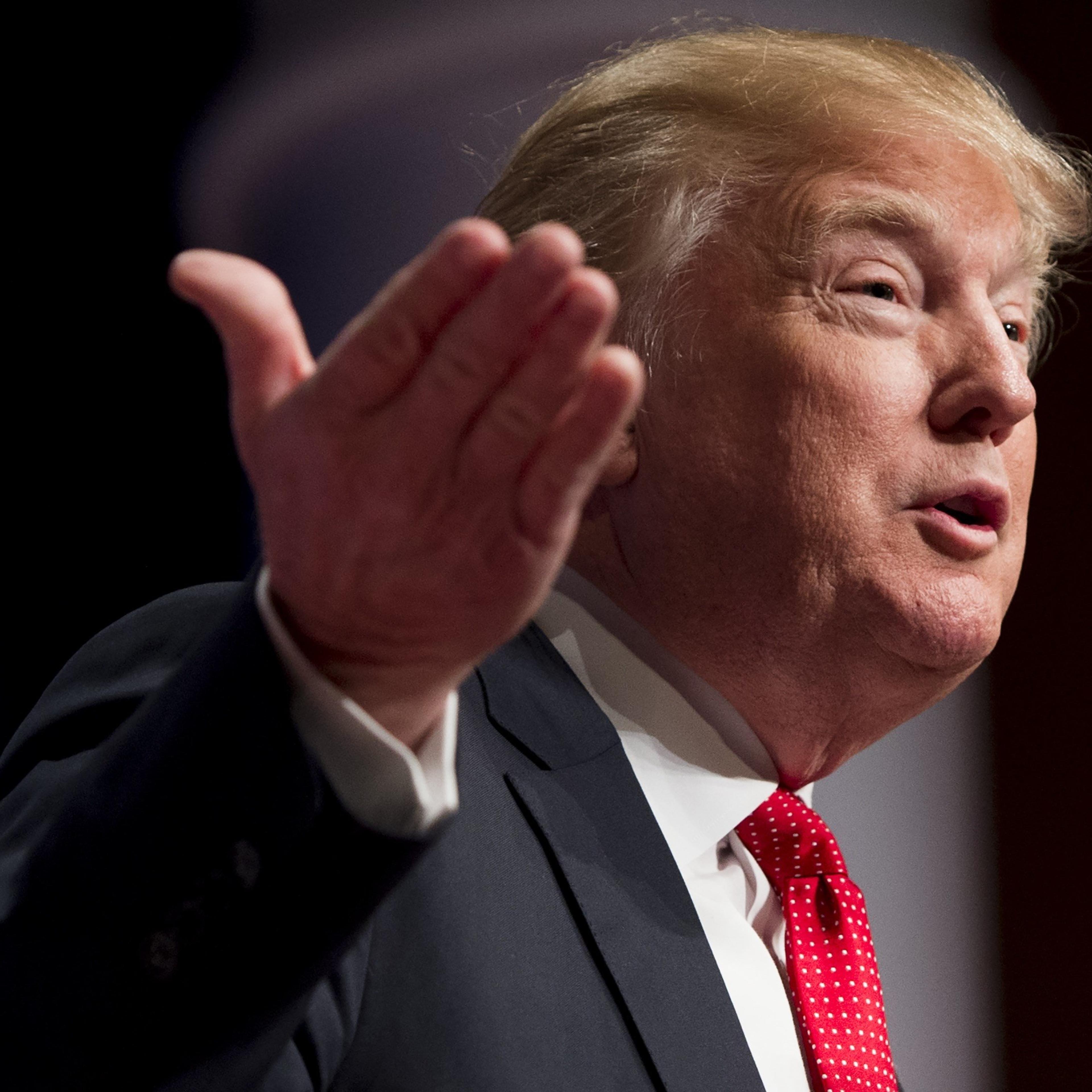 Donald Trump speaks during the 2016 Republican Jewish Coalition Presidential Candidates Forum in Washington, DC. on Dec. 7 2015.