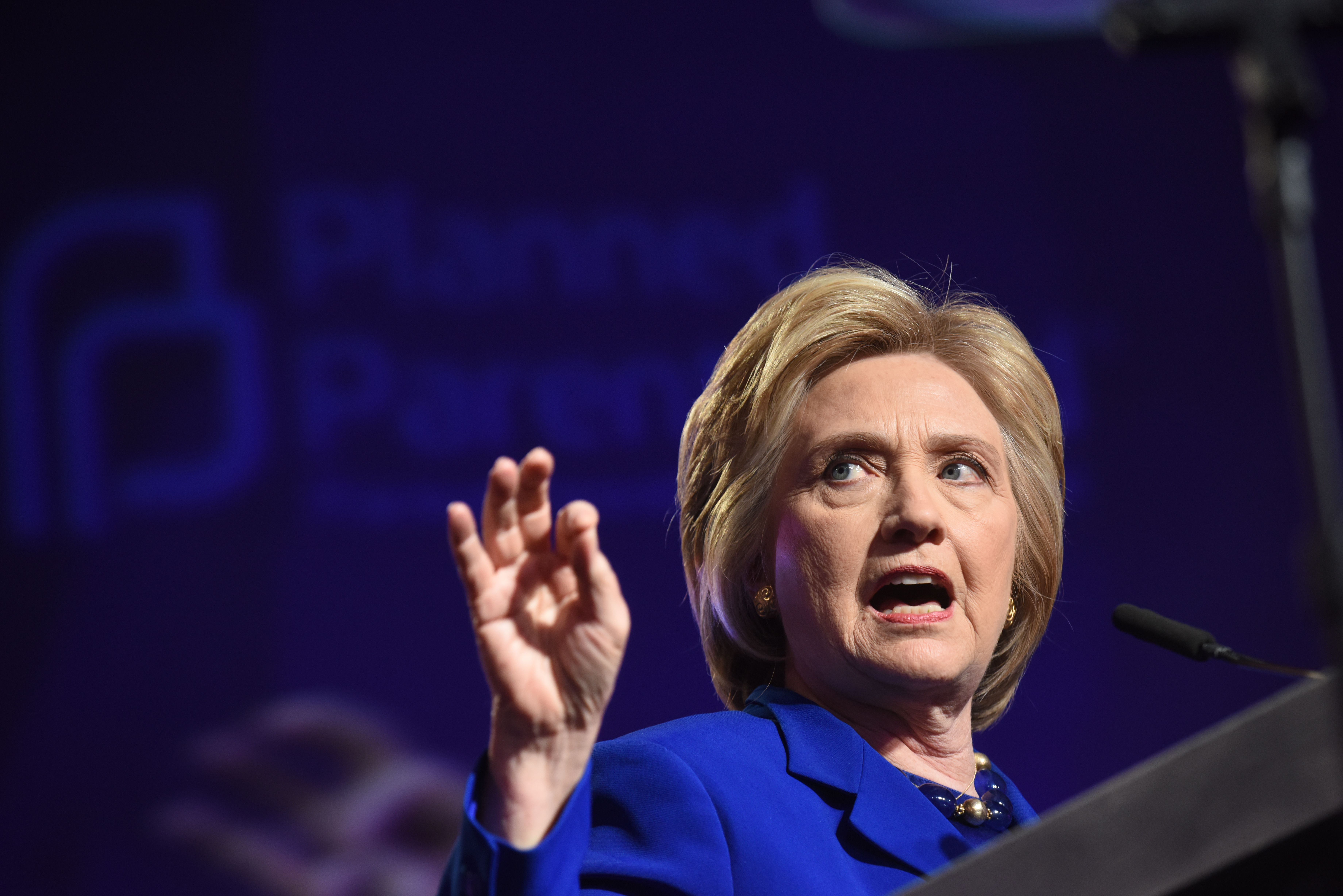 Presidential candidate Hillary Clinton speaks to members of the Planned Parenthood Action Fund, in Washington, DC.