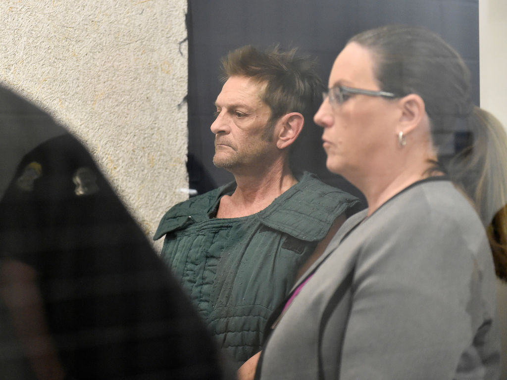 Adam Purinton appeared by closed circuit TV in court from the Johnson County detention center on Feb. 27, 2017.
