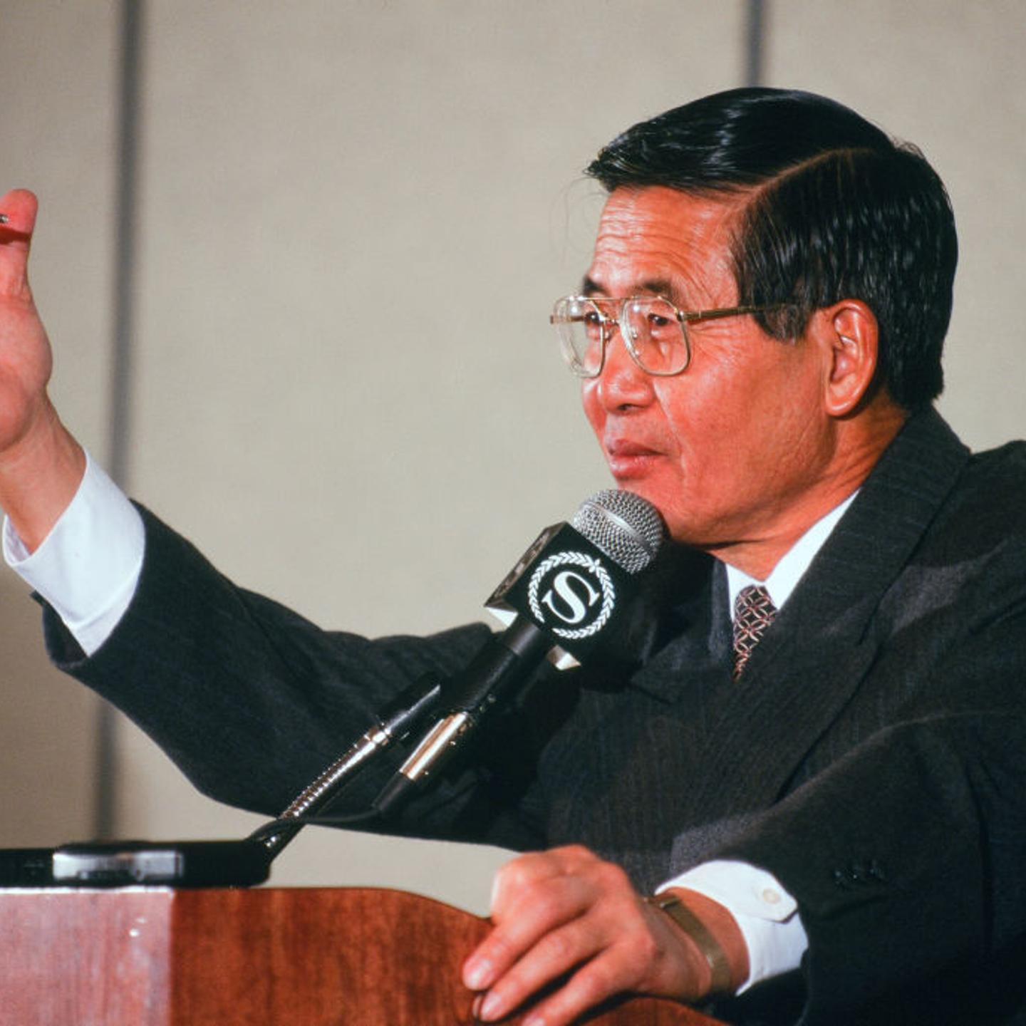 President Fujimori Speaks At A Press Conference