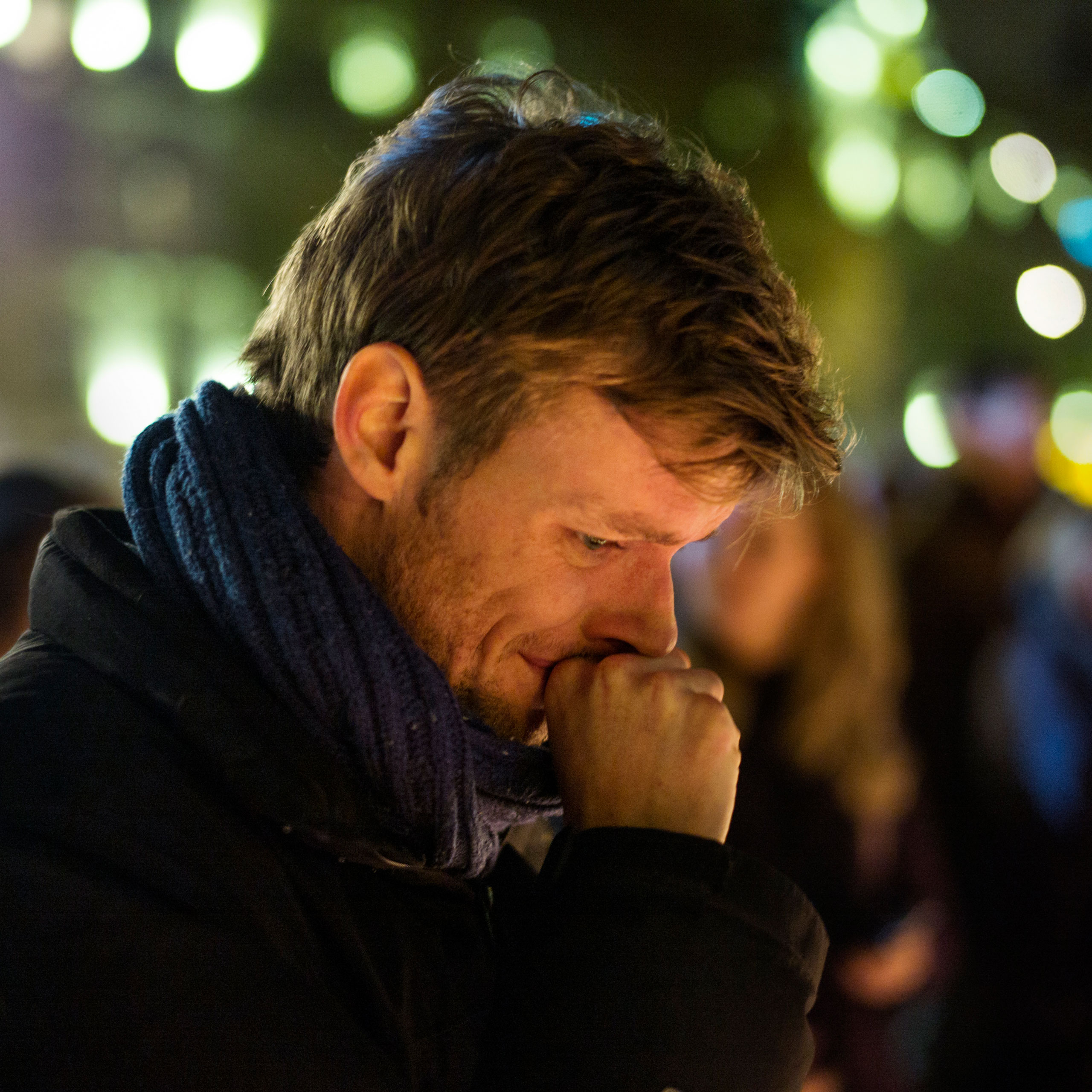 Paris Mourners on Place de la Republique