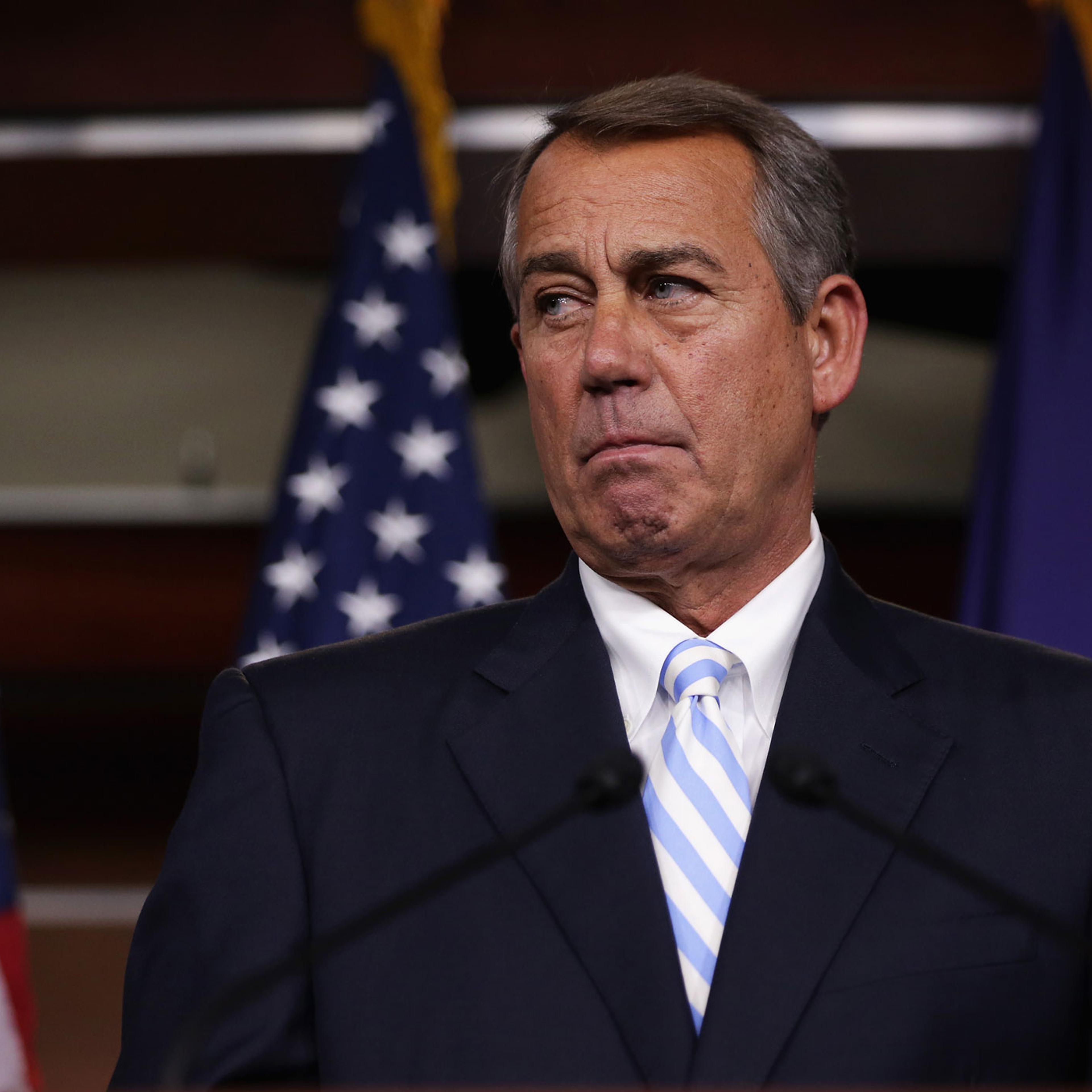 John Boehner Holds Media Briefing At US Capitol