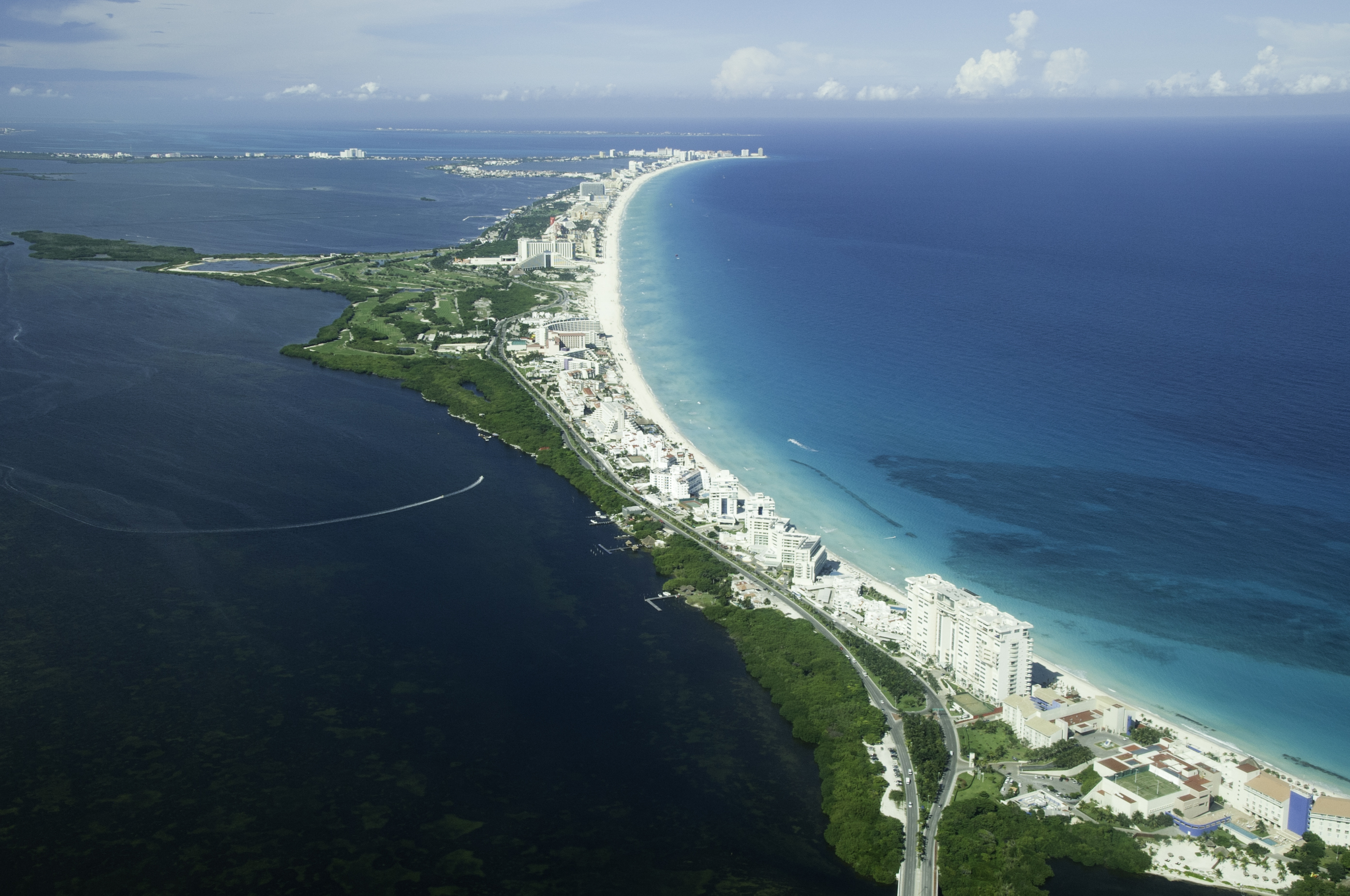 Aerial view of Cancun, Mexico