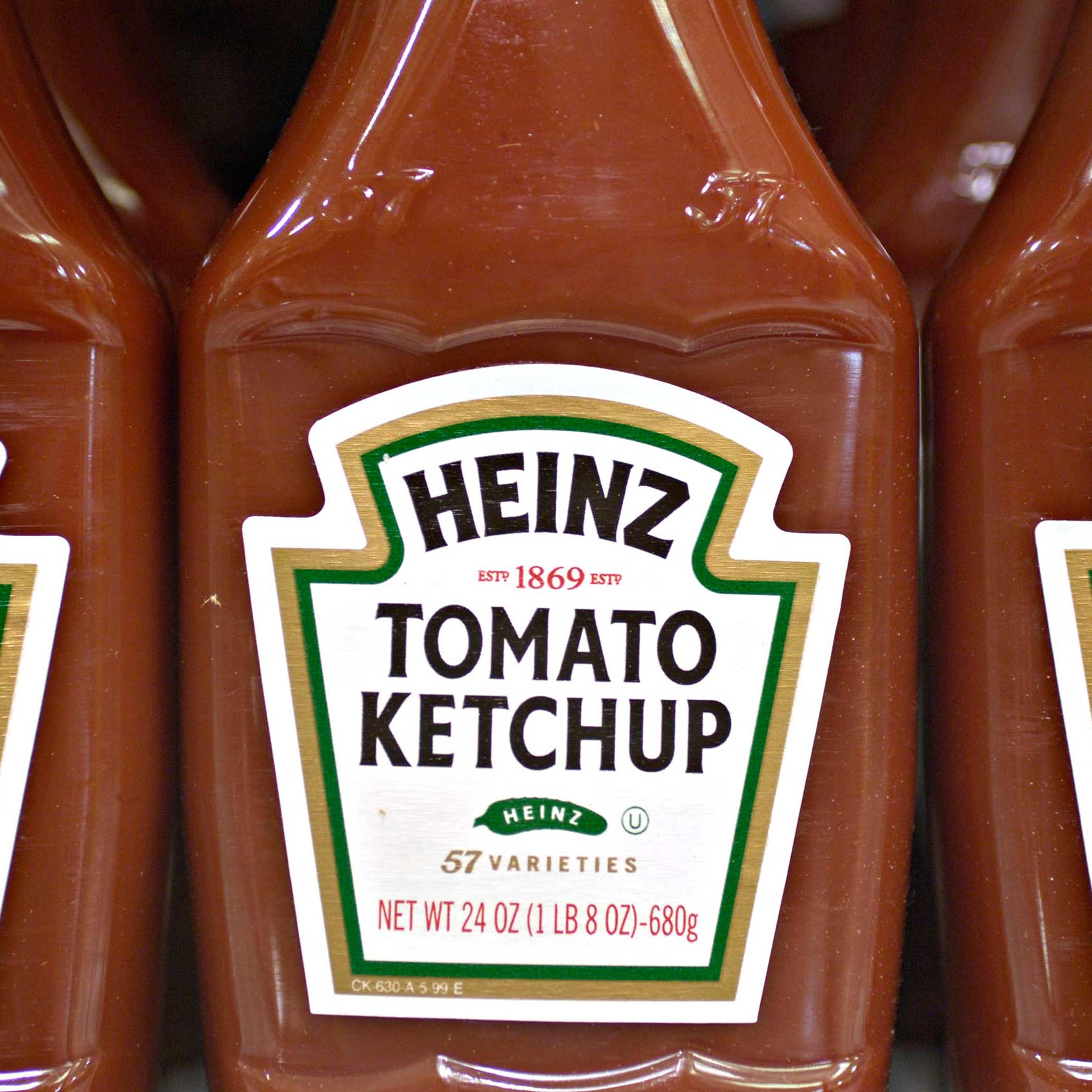 Heinz ketchup bottles on a grocery store shelf in Atlanta.