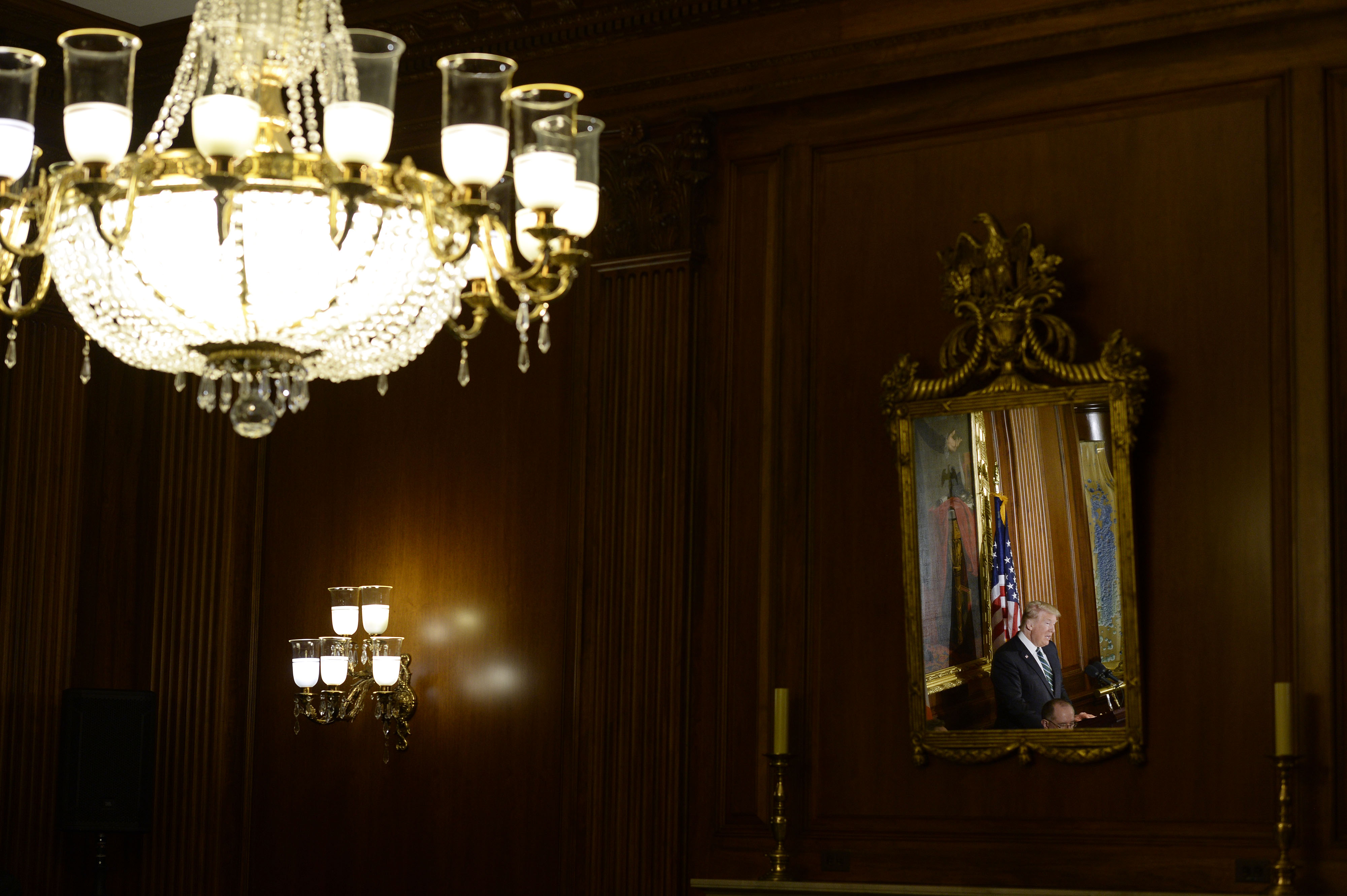 President Trump Speaks At The Friends Of Ireland Luncheon At The U.S. Capitol