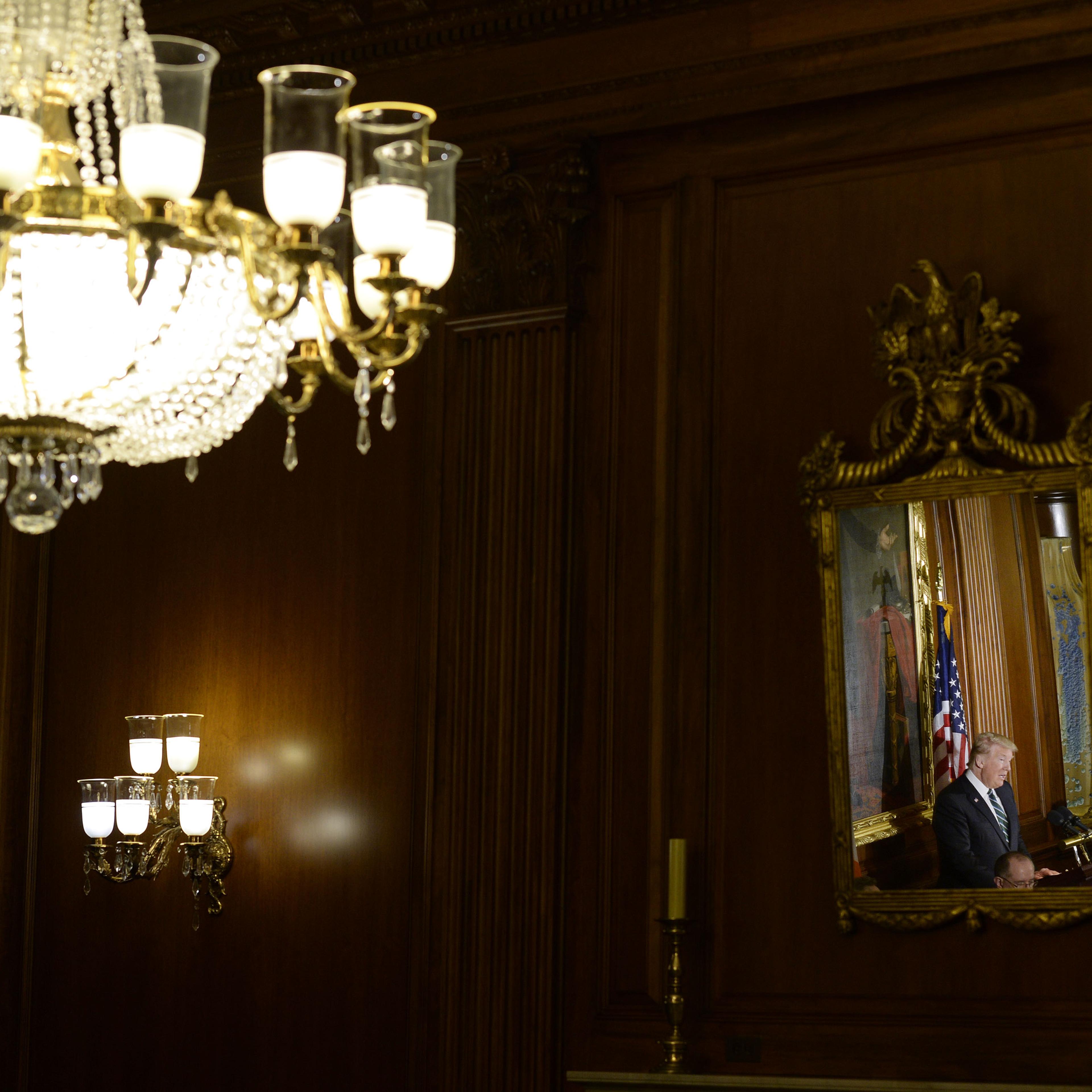 President Trump Speaks At The Friends Of Ireland Luncheon At The U.S. Capitol