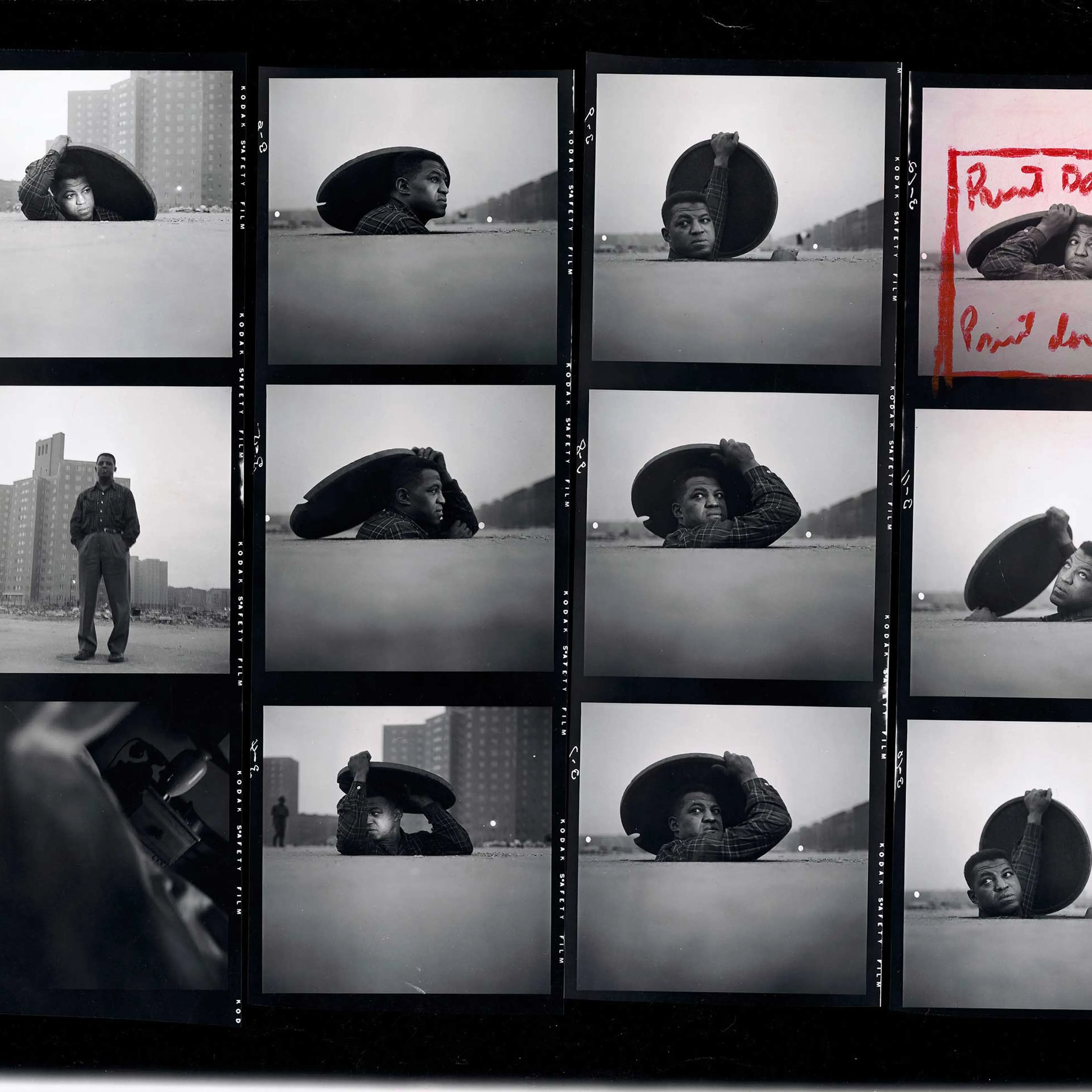 Contact Sheet, "A Man Becomes Invisible," Life story no. 36997, 1952.