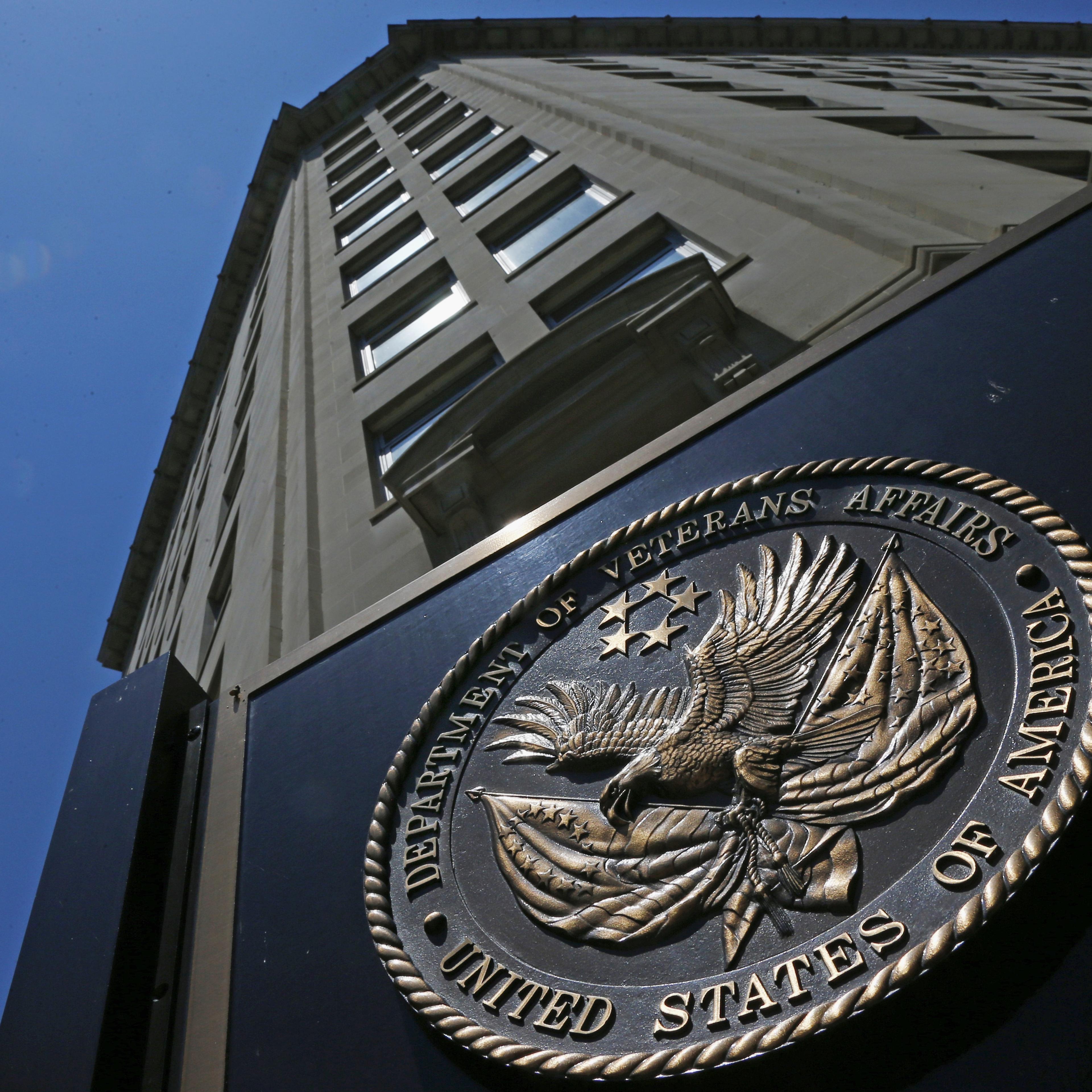 The seal affixed to the front of the Department of Veterans Affairs building in Washington on June 21, 2013.