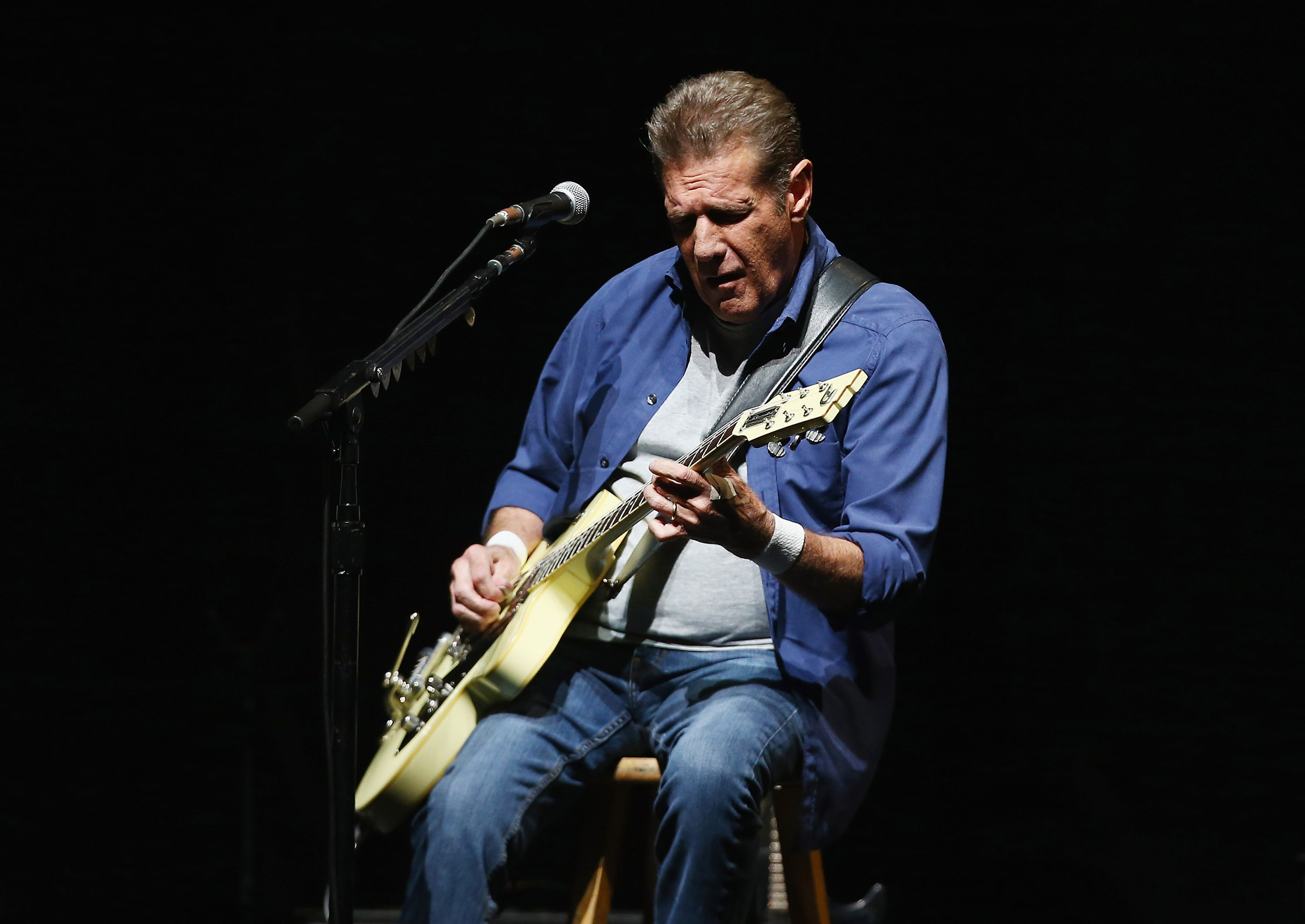SYDNEY, AUSTRALIA - MARCH 02: Glenn Frey of The Eagles performs live for fans at Qantas Credit Union Arena on March 2, 2015 in Sydney, Australia. (Photo by Don Arnold/WireImage)