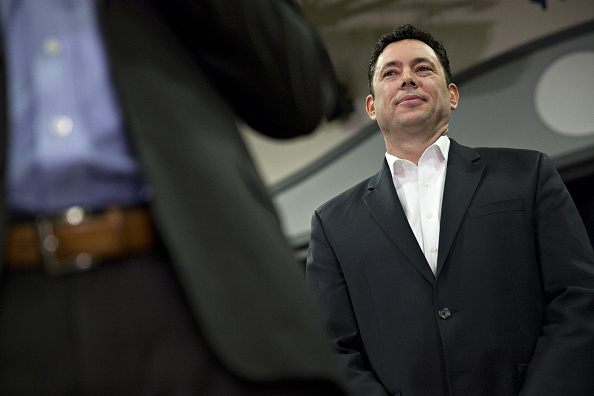 Representative Jason Chaffetz, a Republican from Utah and chairman of the House Oversight and Government Reform Committee, right, listens as Representative Trey Gowdy, a Republican from South Carolina and chairman of the House Select Committee on Benghaz