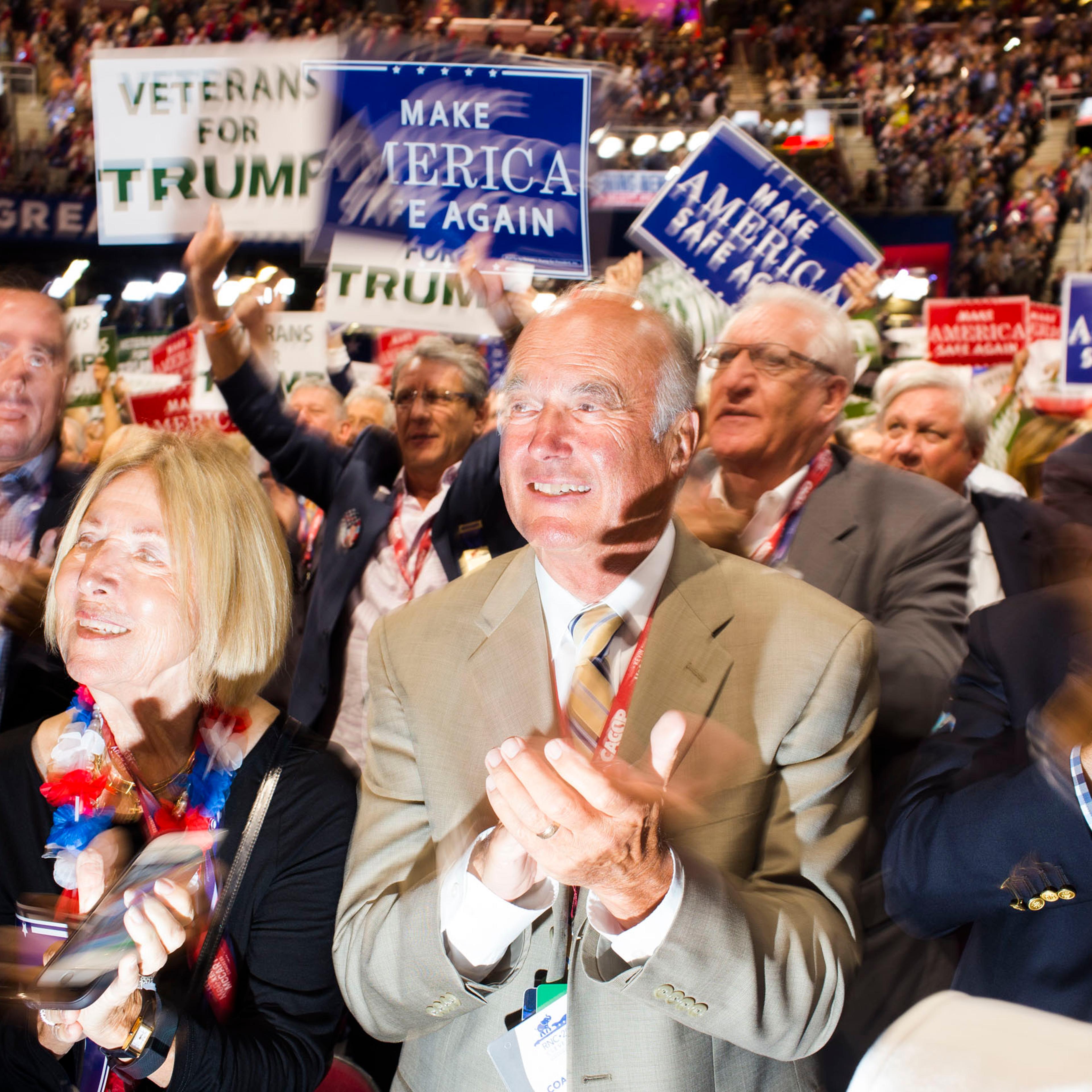 Scenes from the floor of the 2016 Republican National Convention on Monday, July 18, 2016, in Cleveland.