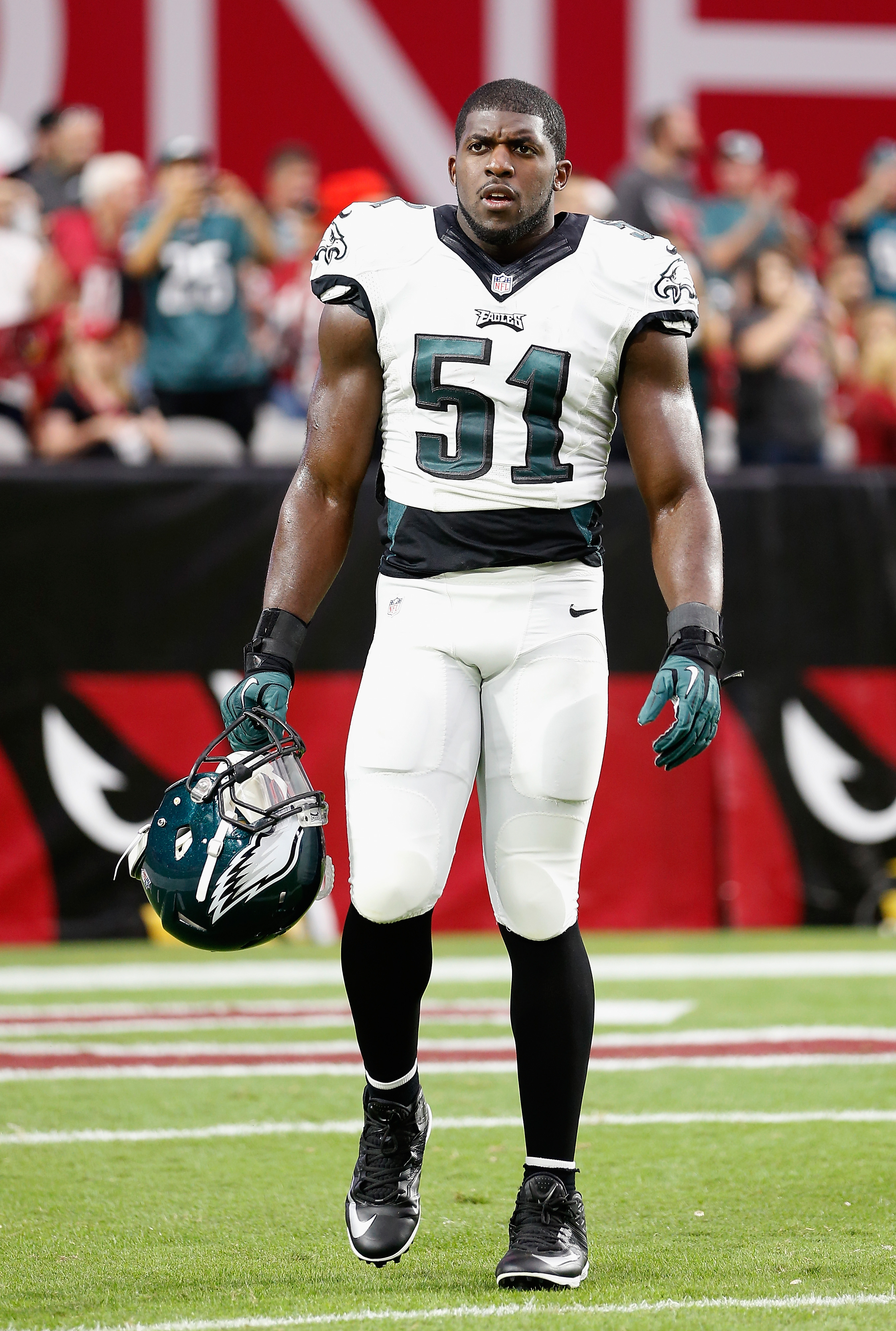 Philadelphia Eagles linebacker Emmanuel Acho during the NFL game against the Arizona Cardinals in Glendale, Ariz. on Oct. 26, 2014.