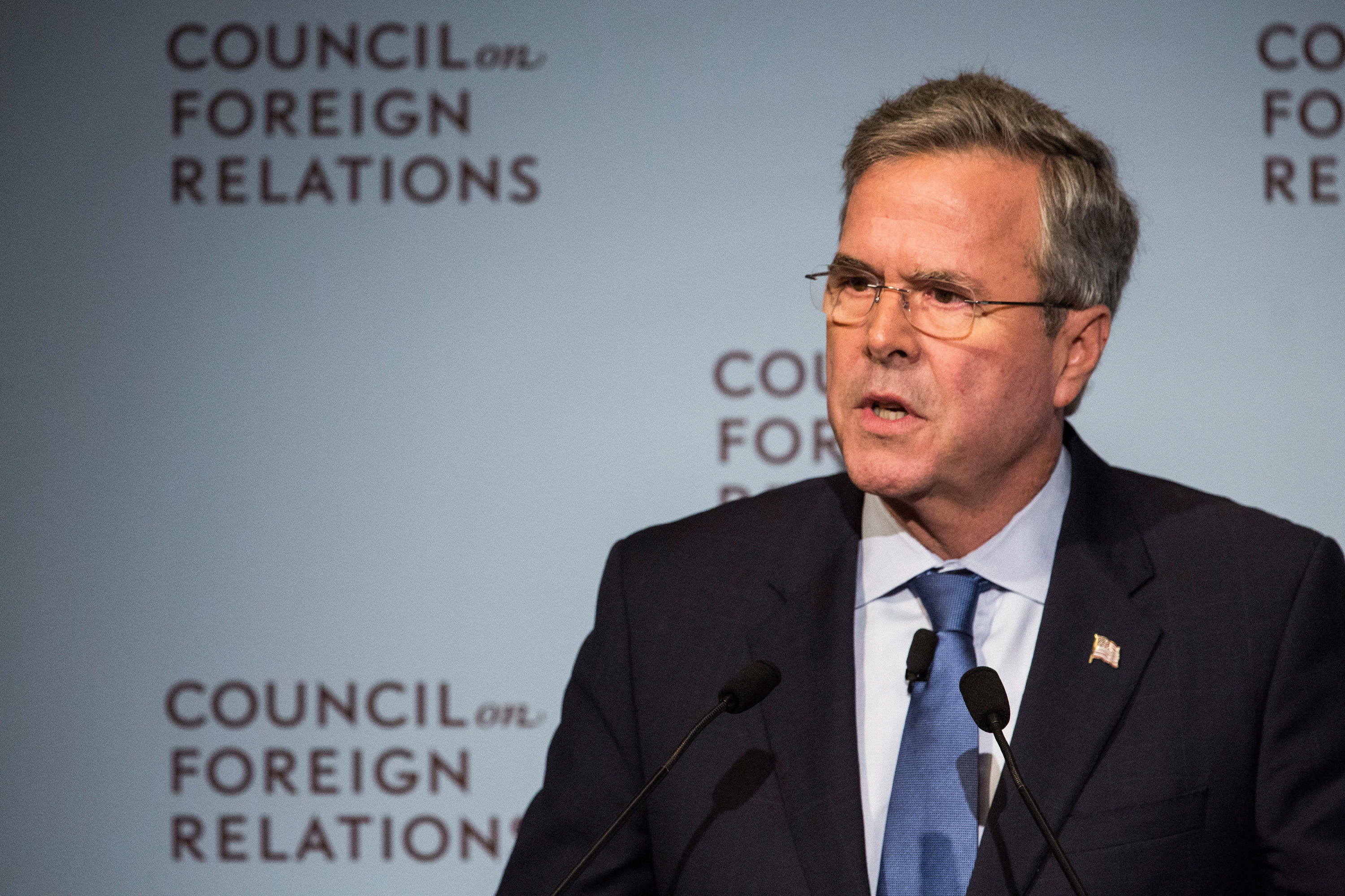 Jeb Bush Addresses Council On Foreign Relations In New York