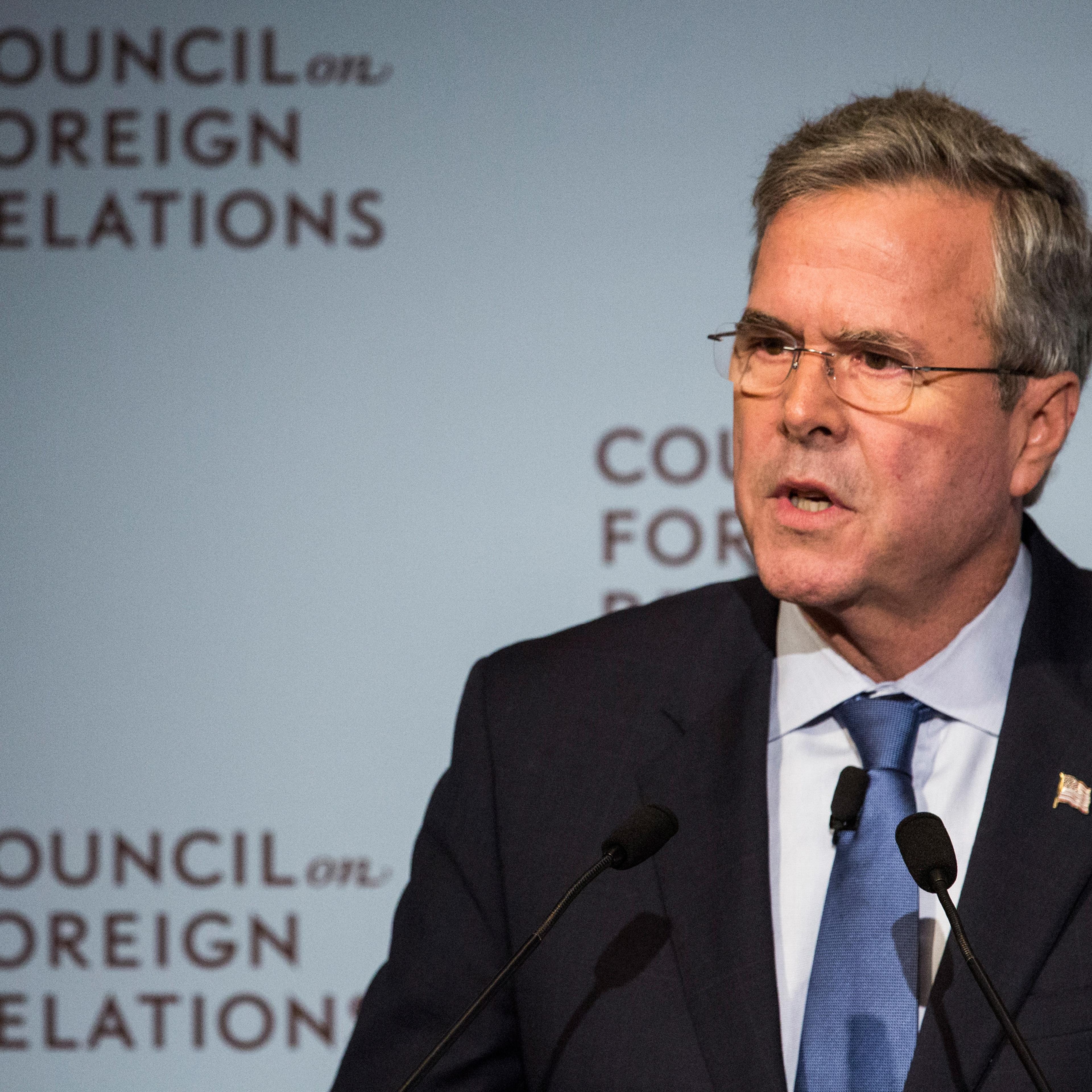 Jeb Bush Addresses Council On Foreign Relations In New York