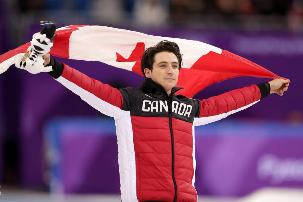 Ice Dancer Scott Moir celebrates at the PyeongChang 2018 Winter Olympics