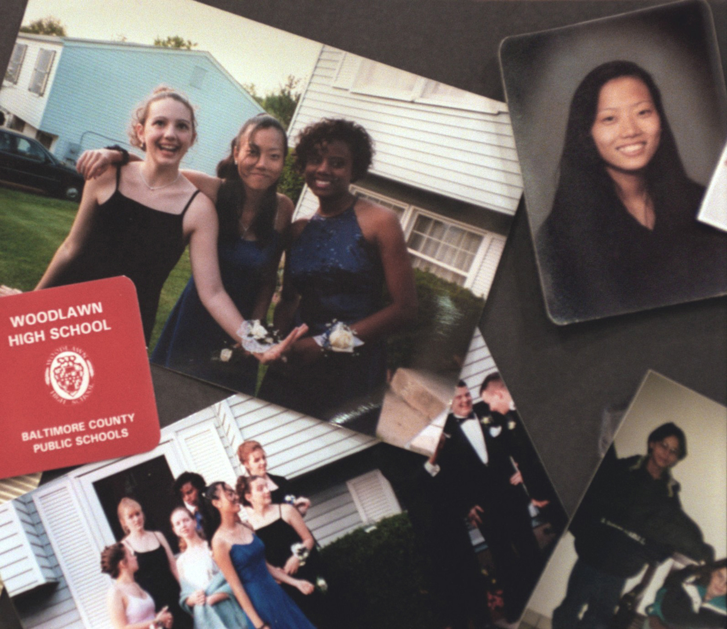 A collage of photographs of Hai Min Lee and her friends on display at Lee's memorial service in Baltimore, March 11, 1999.