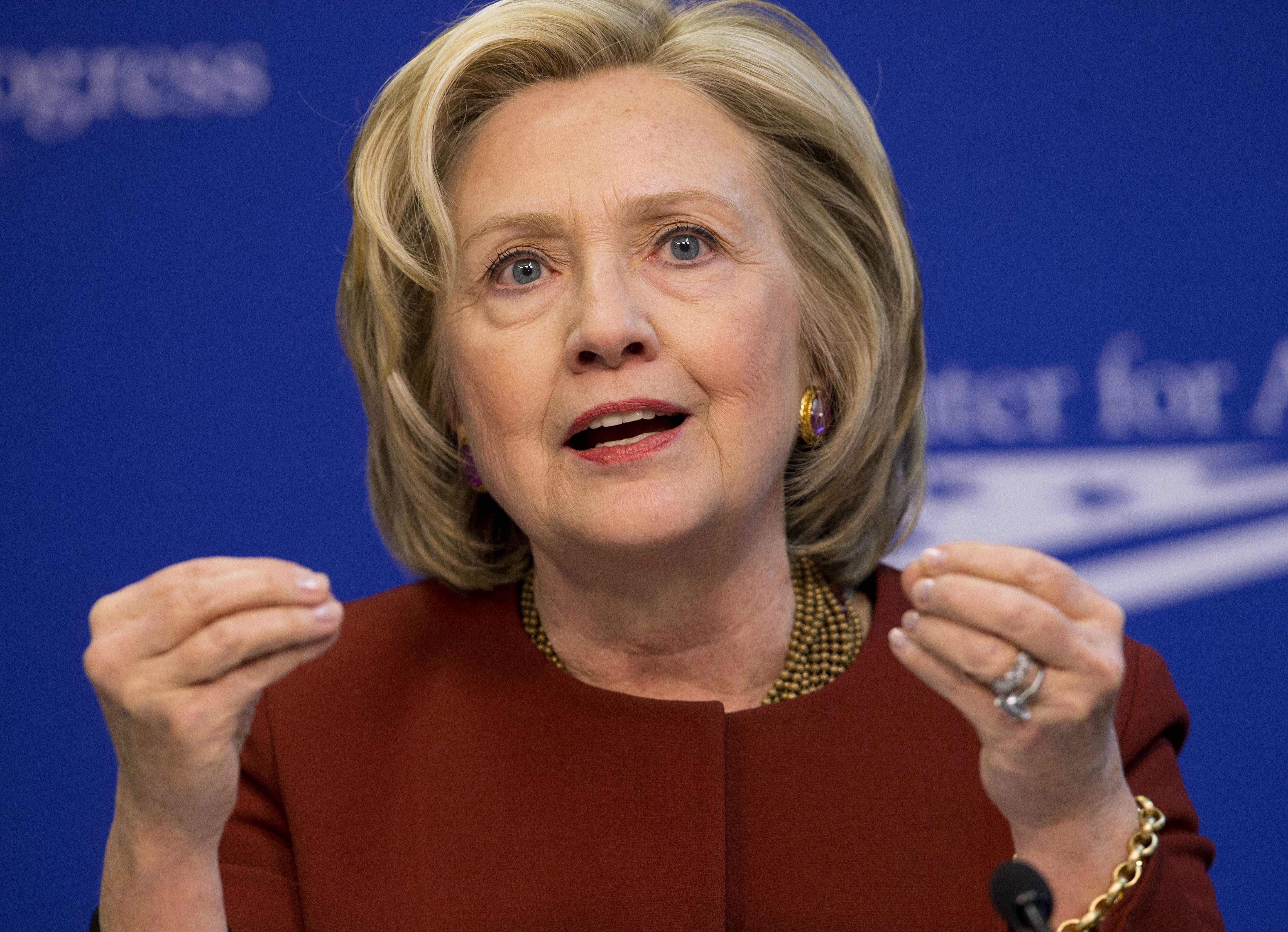 Hillary Rodham Clinton speaks in Washington on March 23, 2015.