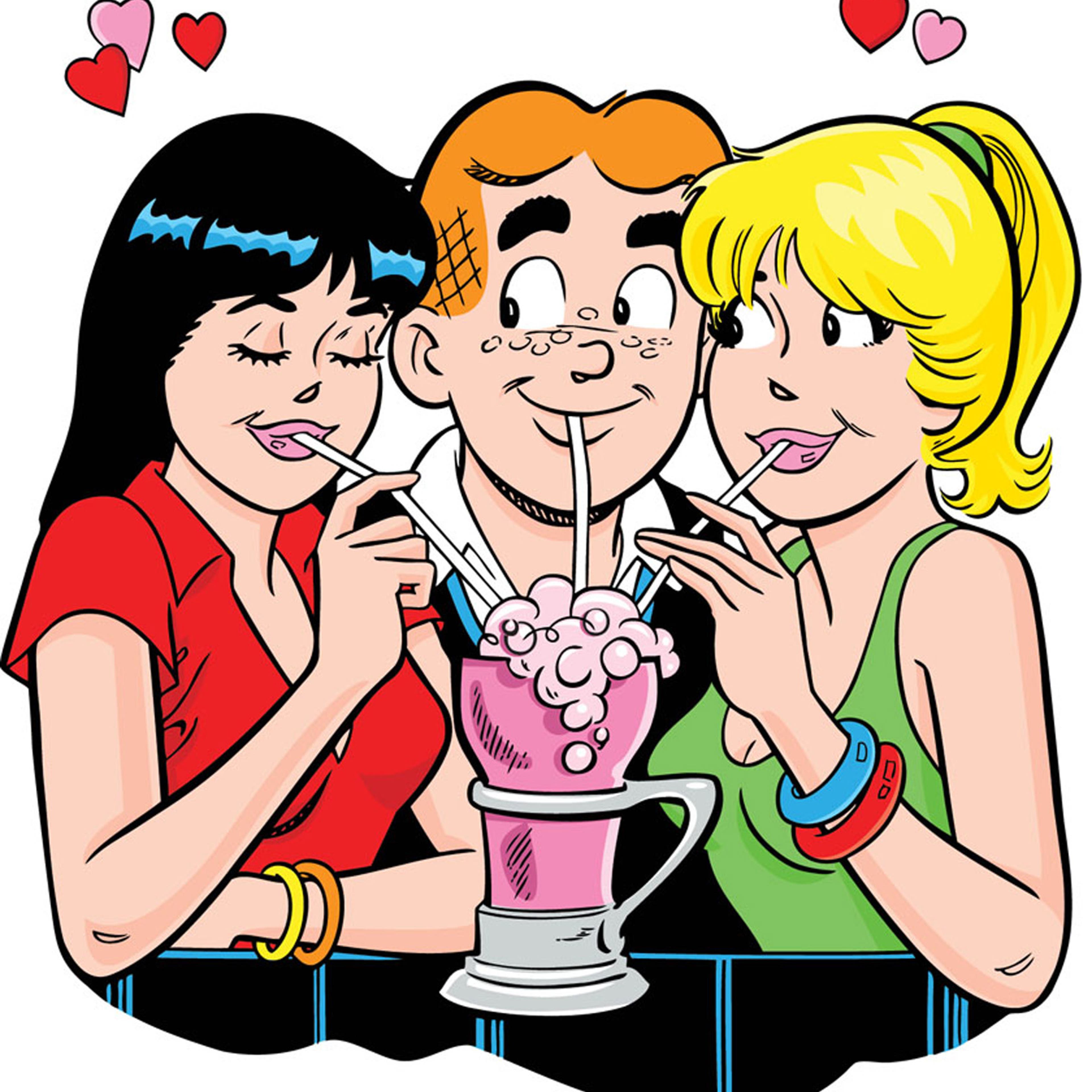 From left: Veronica, Archie, and Betty, characters from the Archie's comic book series.