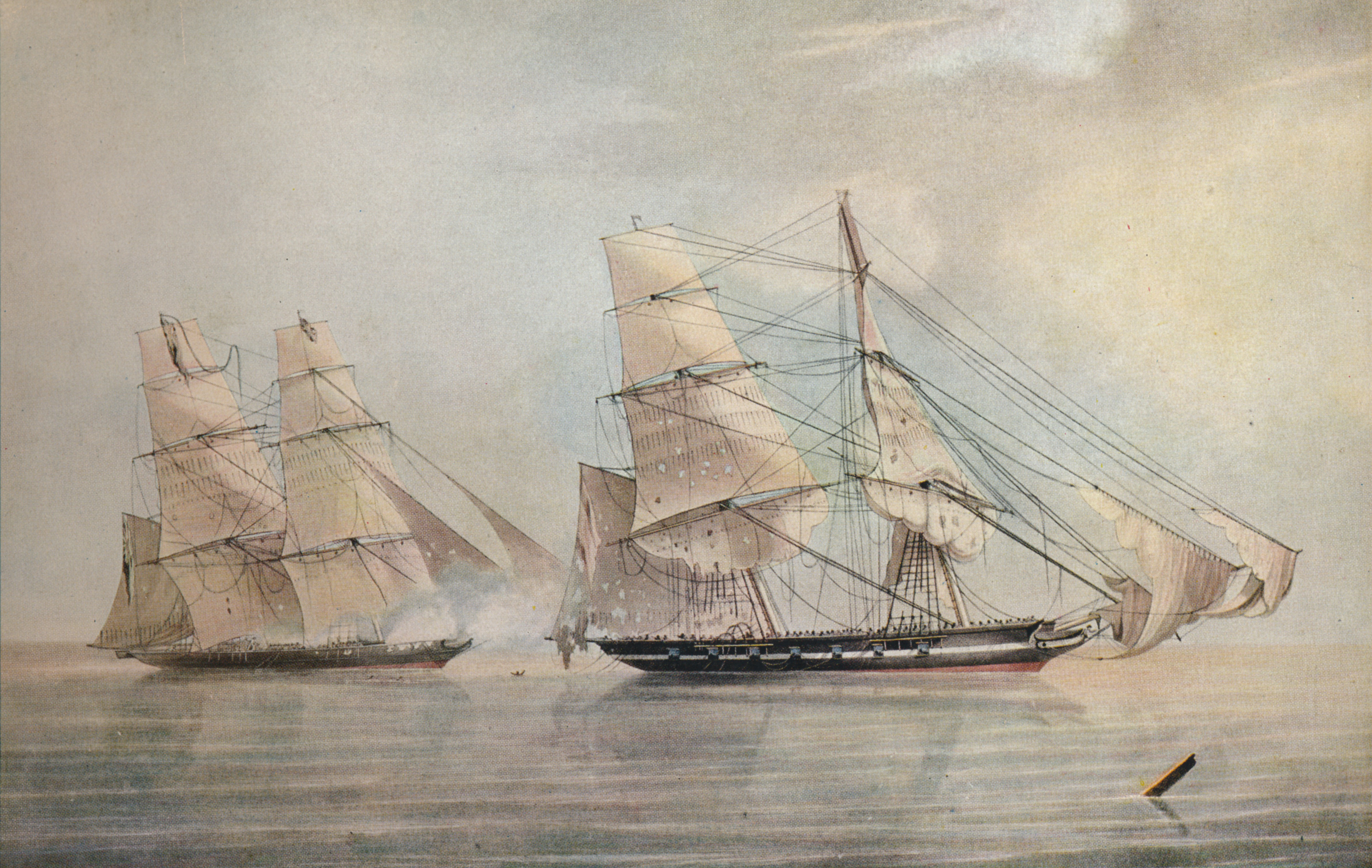 Black Joke Engaging The Spanish Slave Brig El Almirante, 1 February 1829, 1830