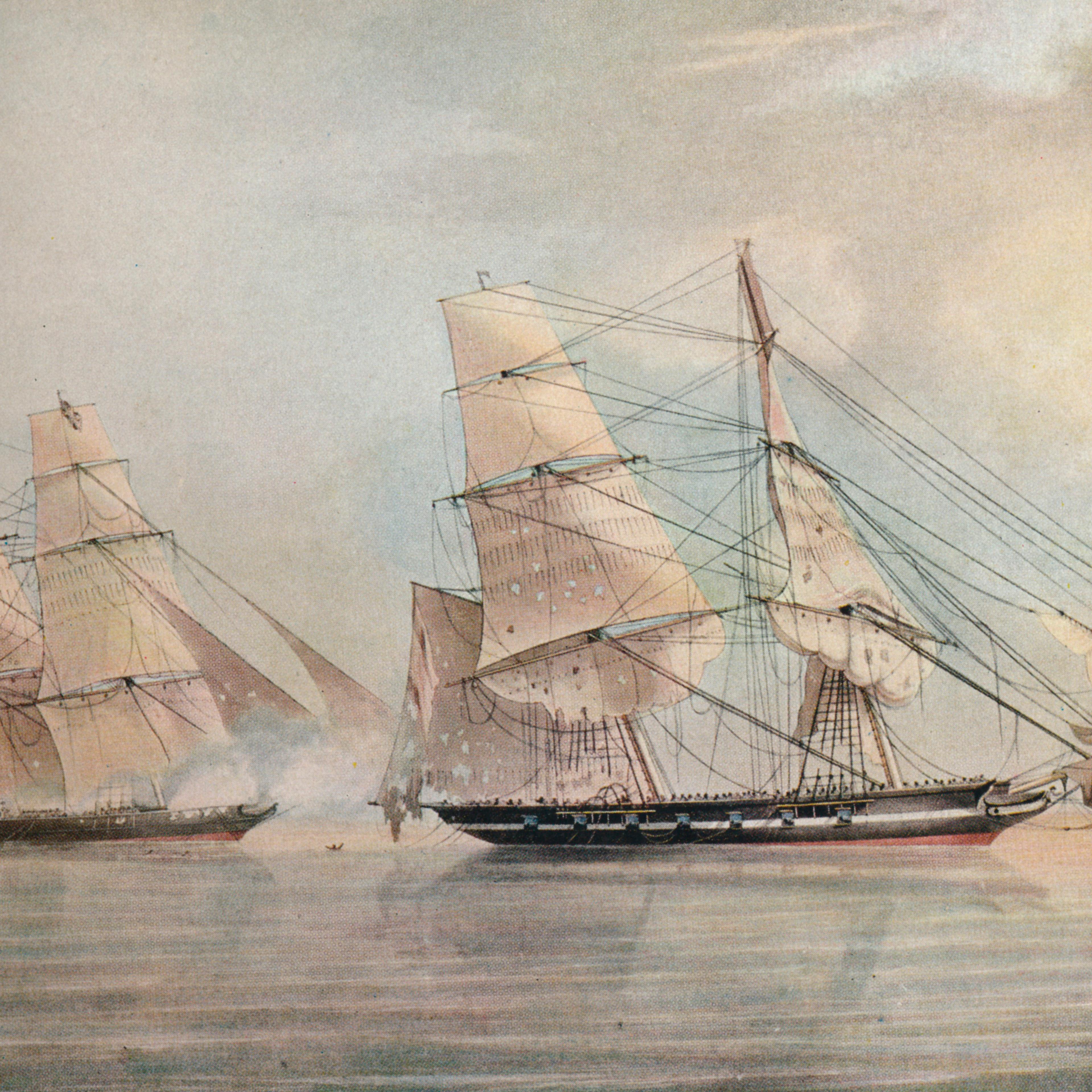 Black Joke Engaging The Spanish Slave Brig El Almirante, 1 February 1829, 1830