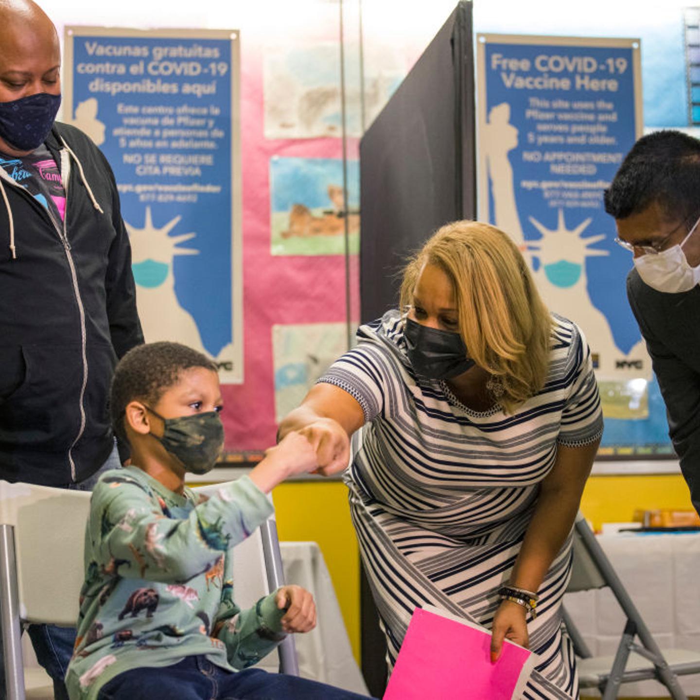 Children's Vaccine Clinic Held At New York City Public School