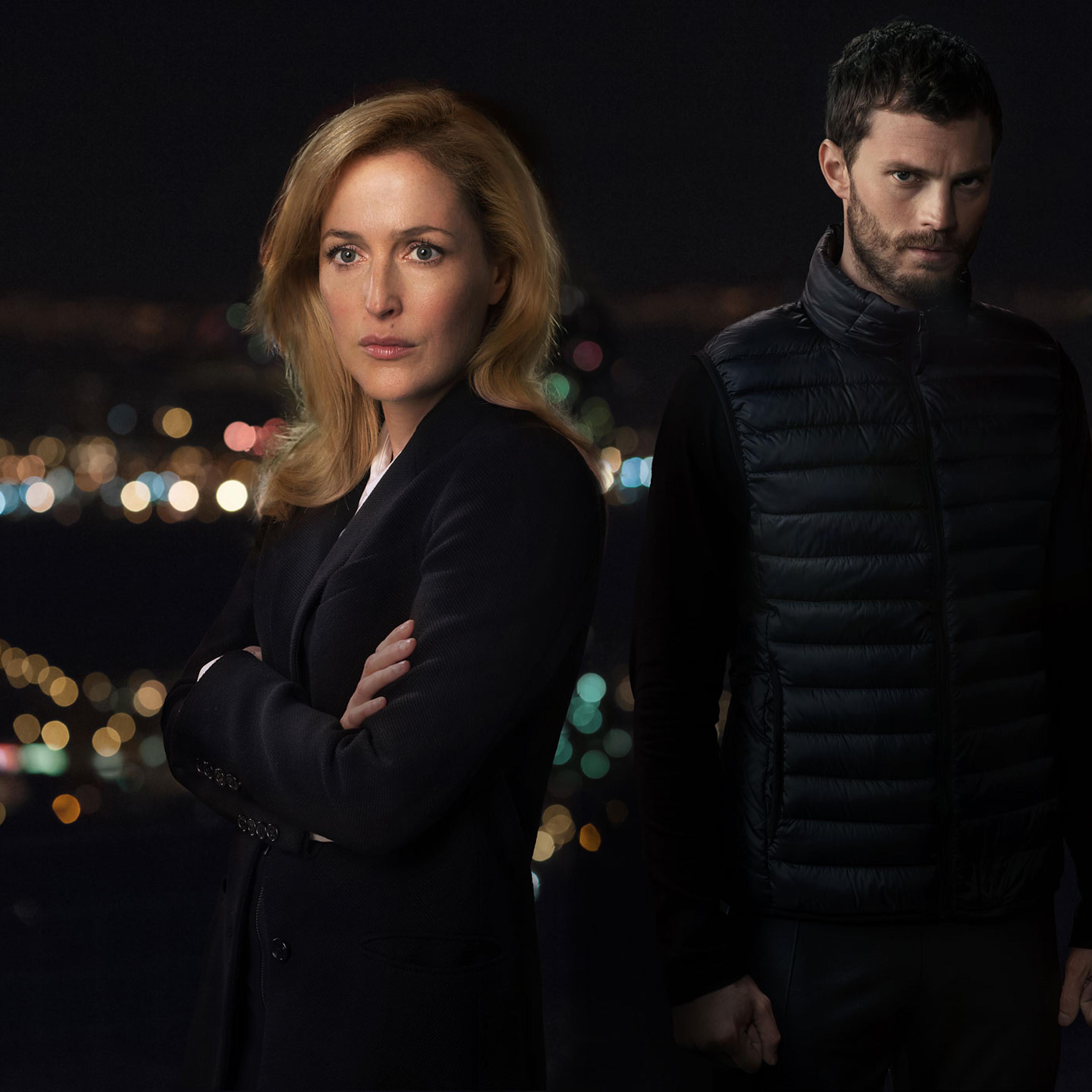 Gillian Anderson and Jamie Dorman from <i>The Fall</i>