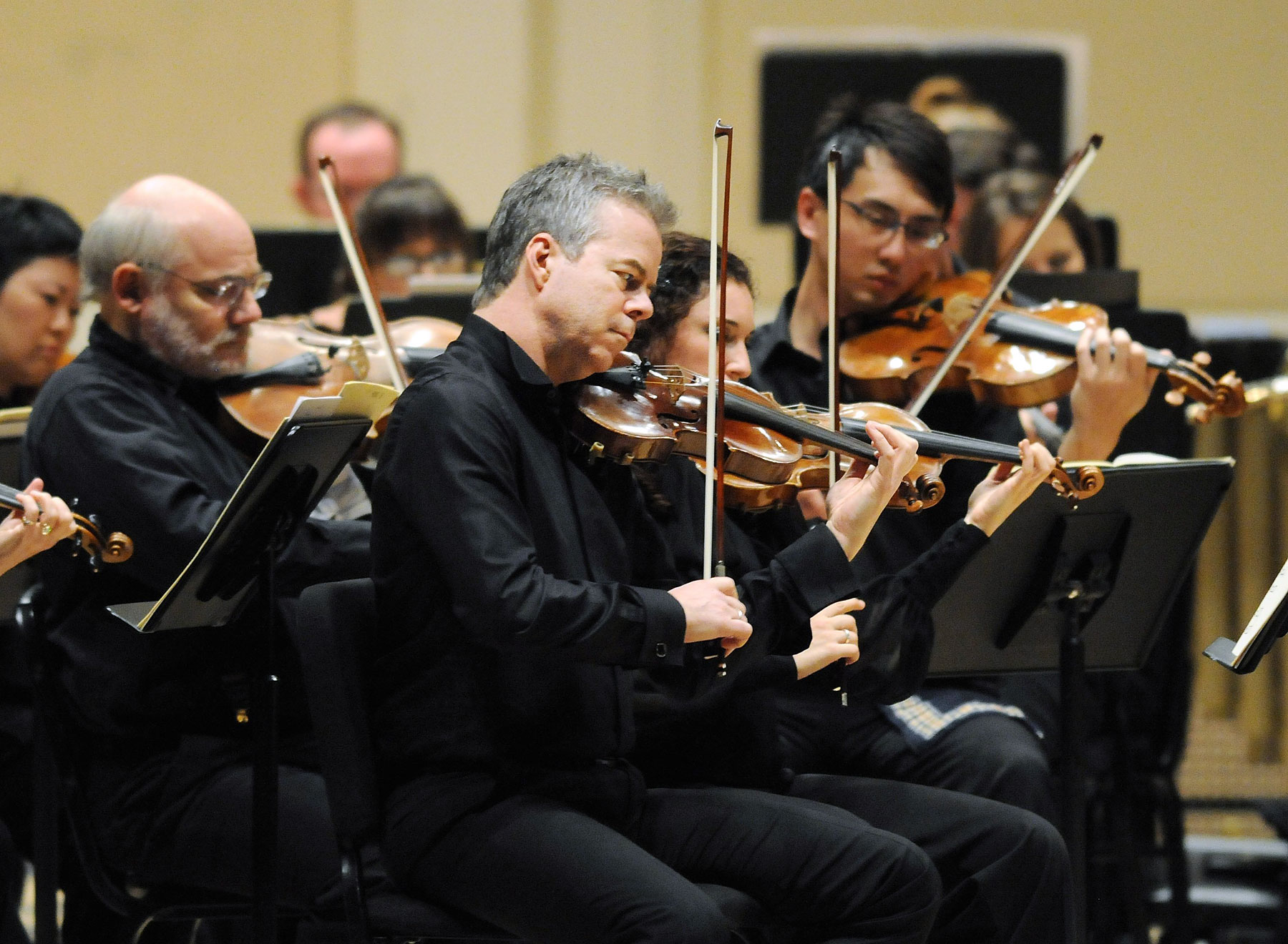 Milwaukee Symphony Orchestra Concertmaster Frank Almond plays the Lipinski Stradivarius violin during their Spring for Music festival concert at Carnegie Hall on May 11, 2012 in New York City.