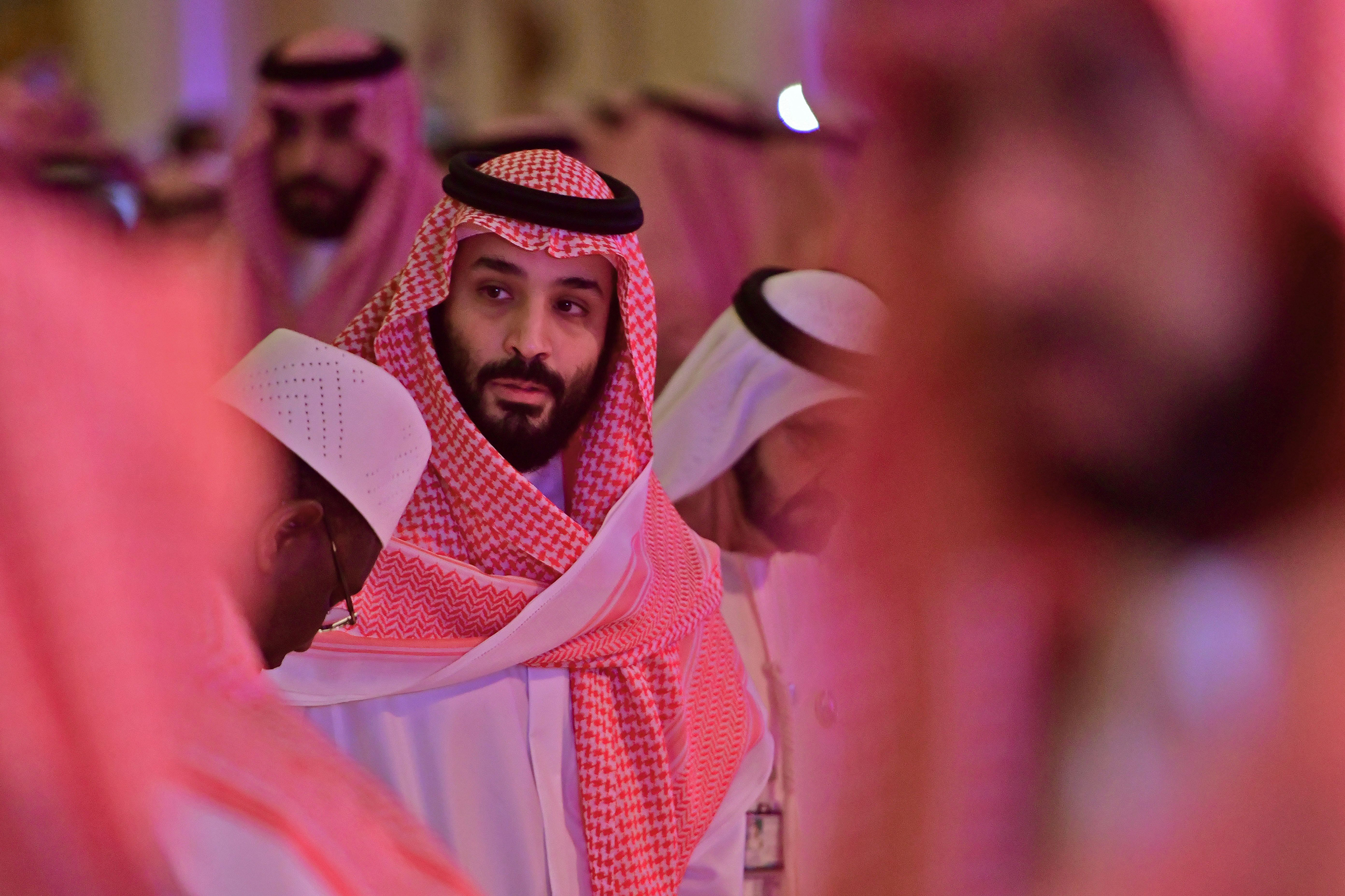 Saudi Crown Prince Mohammed bin Salman arrives at the Future Investment Initiative FII conference in the Saudi capital Riyadh on Oct. 24, 2018.