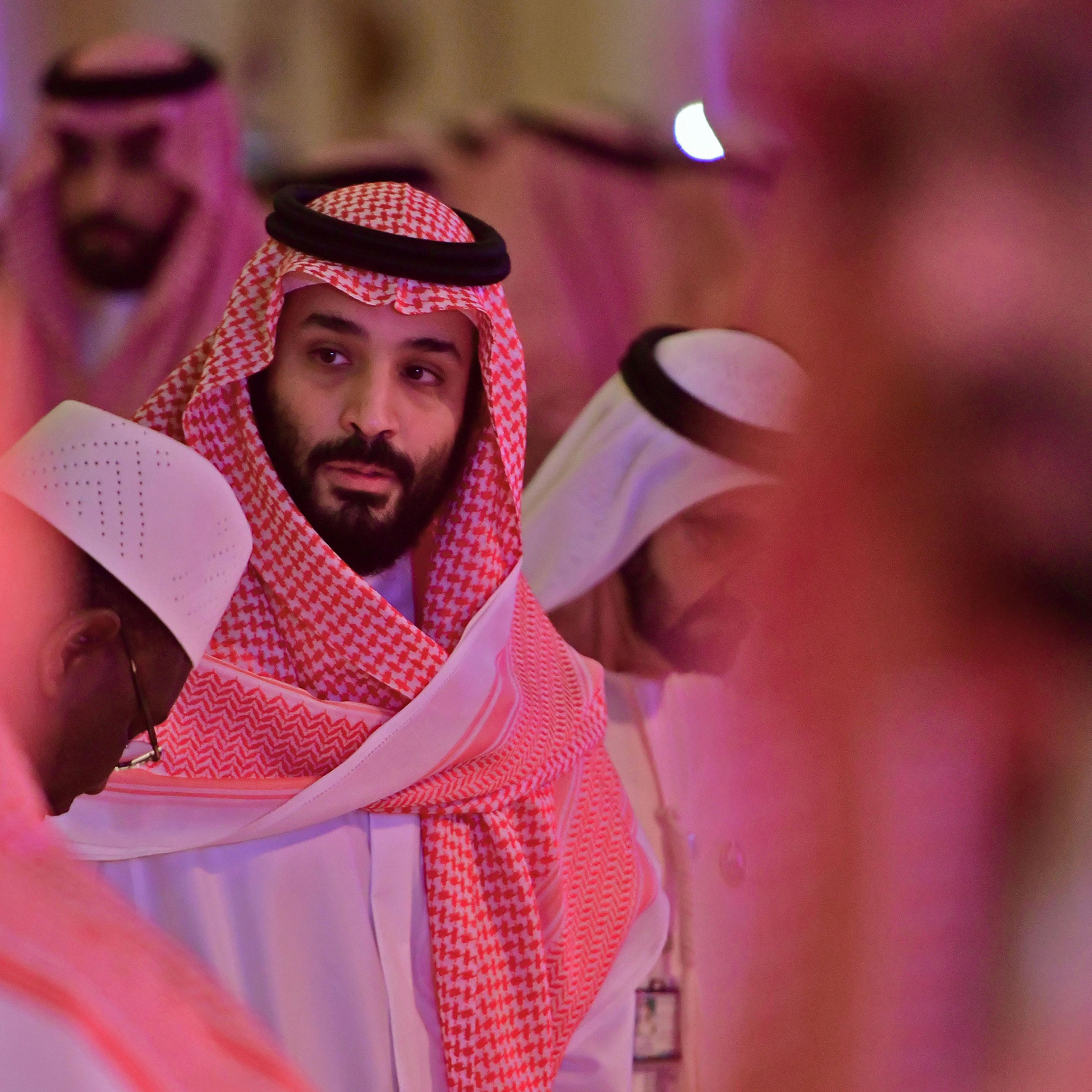Saudi Crown Prince Mohammed bin Salman arrives at the Future Investment Initiative FII conference in the Saudi capital Riyadh on Oct. 24, 2018.