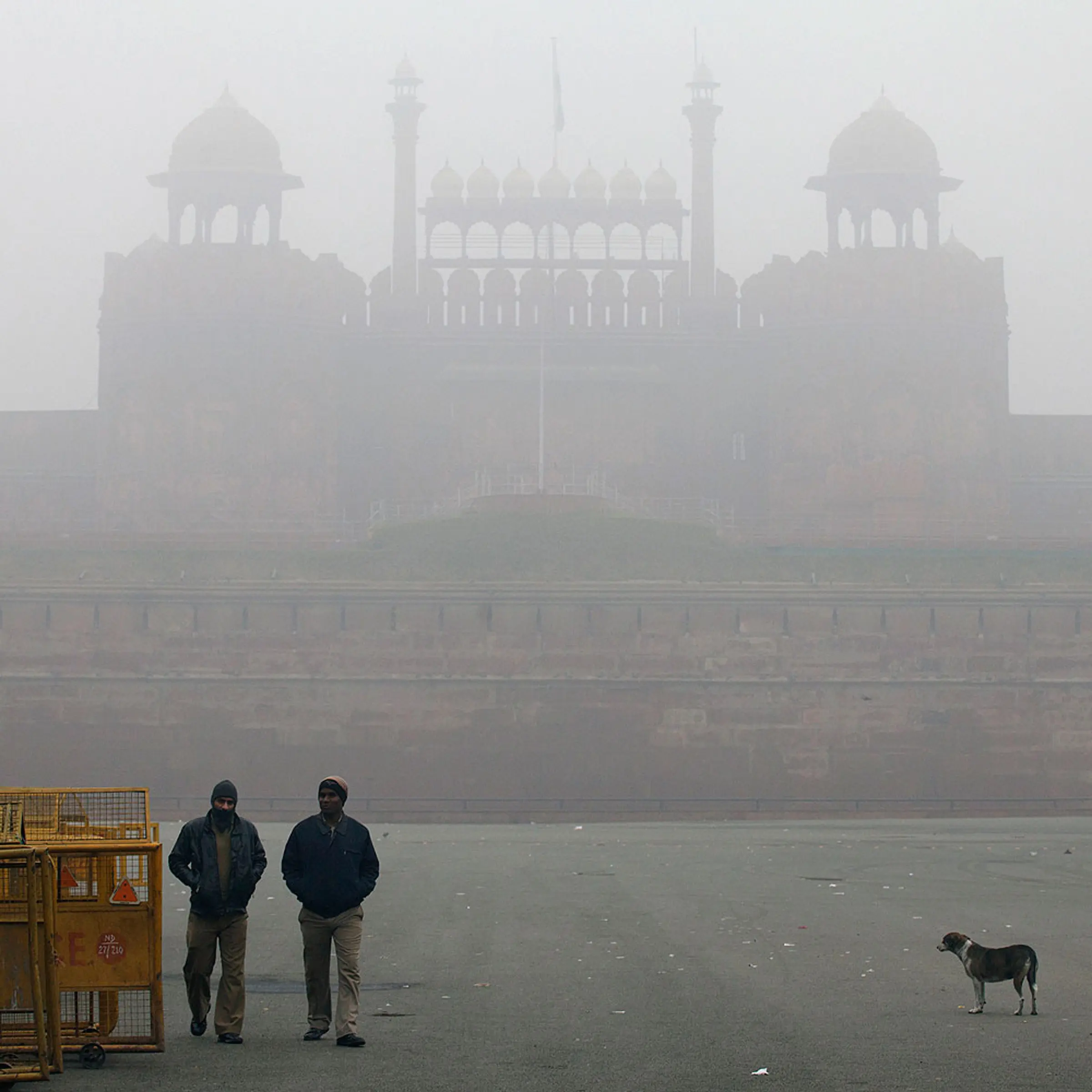 The Red Fort, in Delhi, is covered by haze mainly caused by air pollution on Jan. 20, 2014