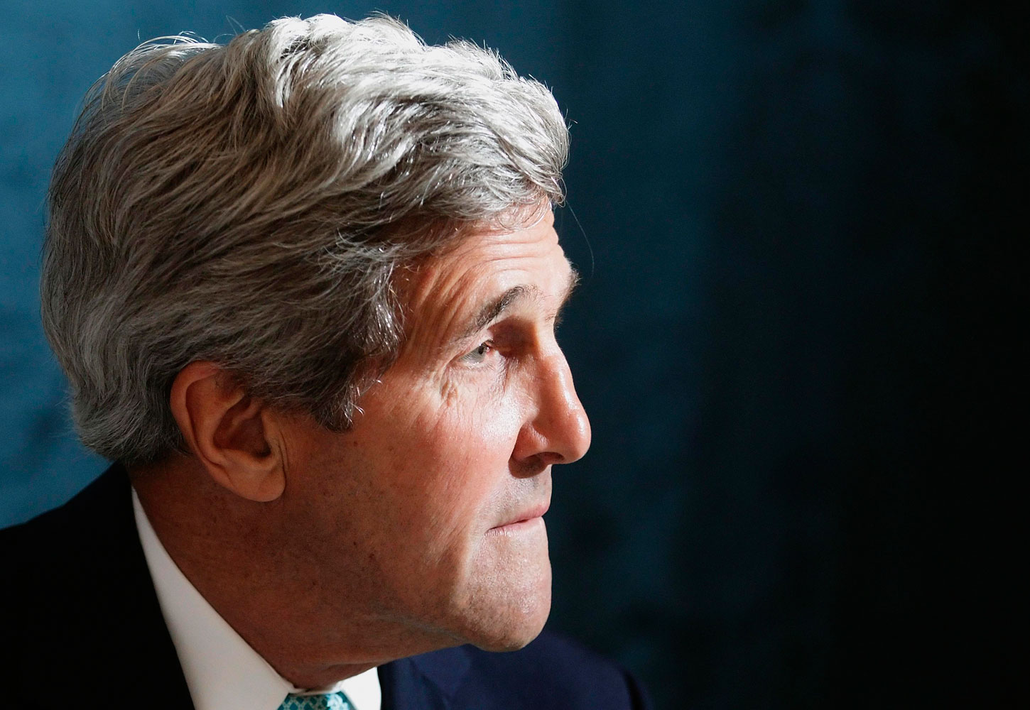 U.S. Secretary of State John Kerry waits for the start of a meeting with German Foreign Minister Frank-Walter Steinmeier in Vienna