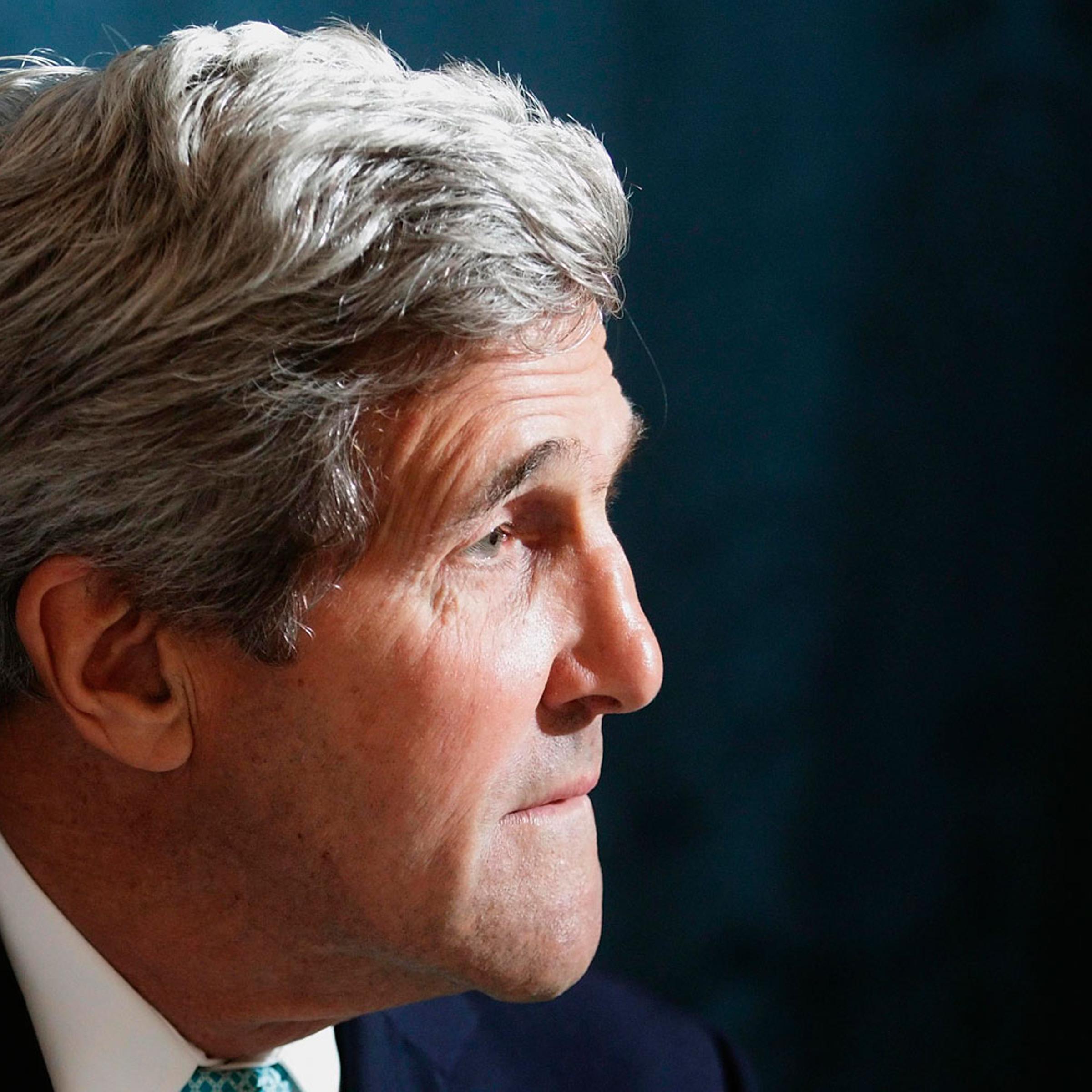 U.S. Secretary of State John Kerry waits for the start of a meeting with German Foreign Minister Frank-Walter Steinmeier in Vienna