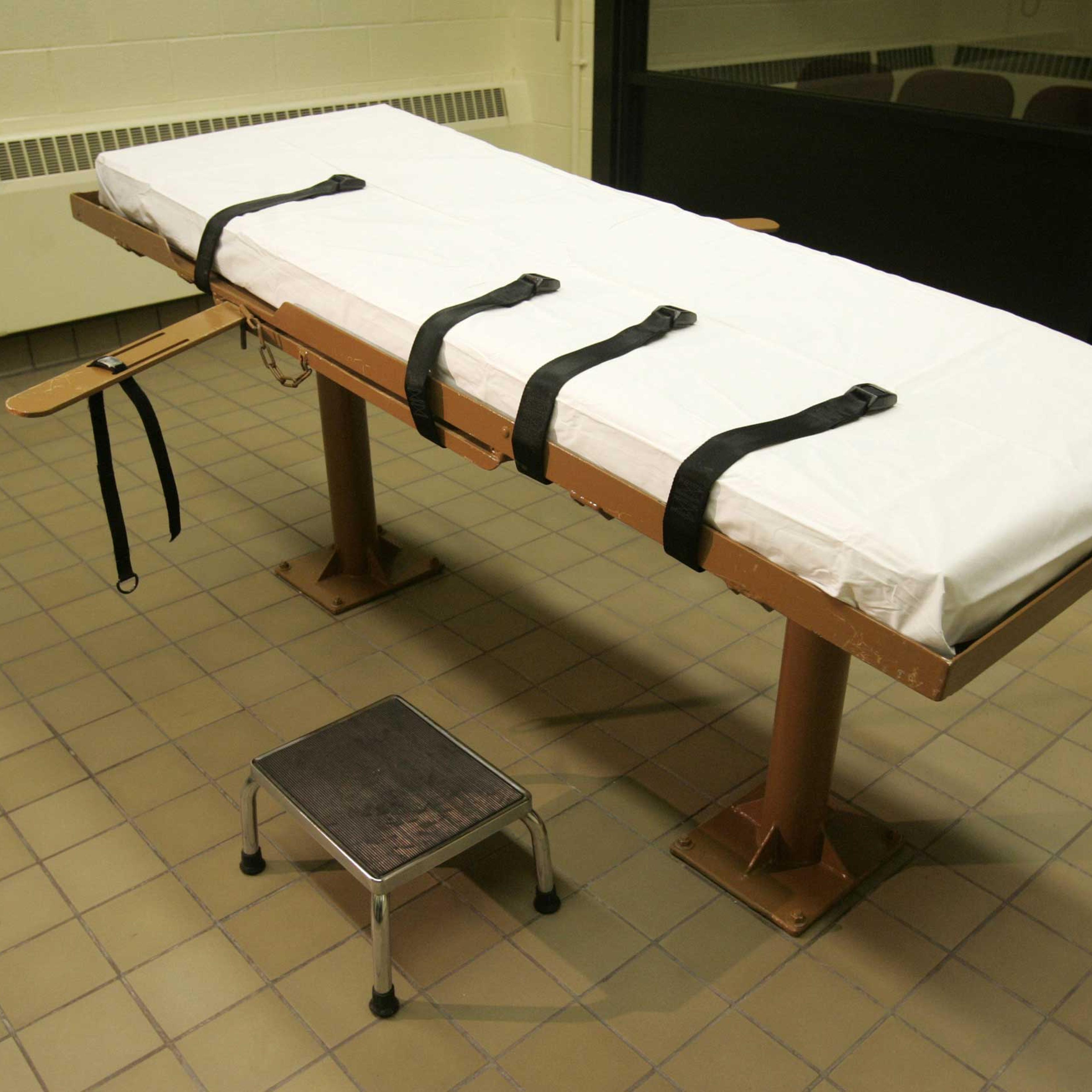 The death chamber at the Southern Ohio Correctional Facility in Lucasville, Ohio, in 2005.