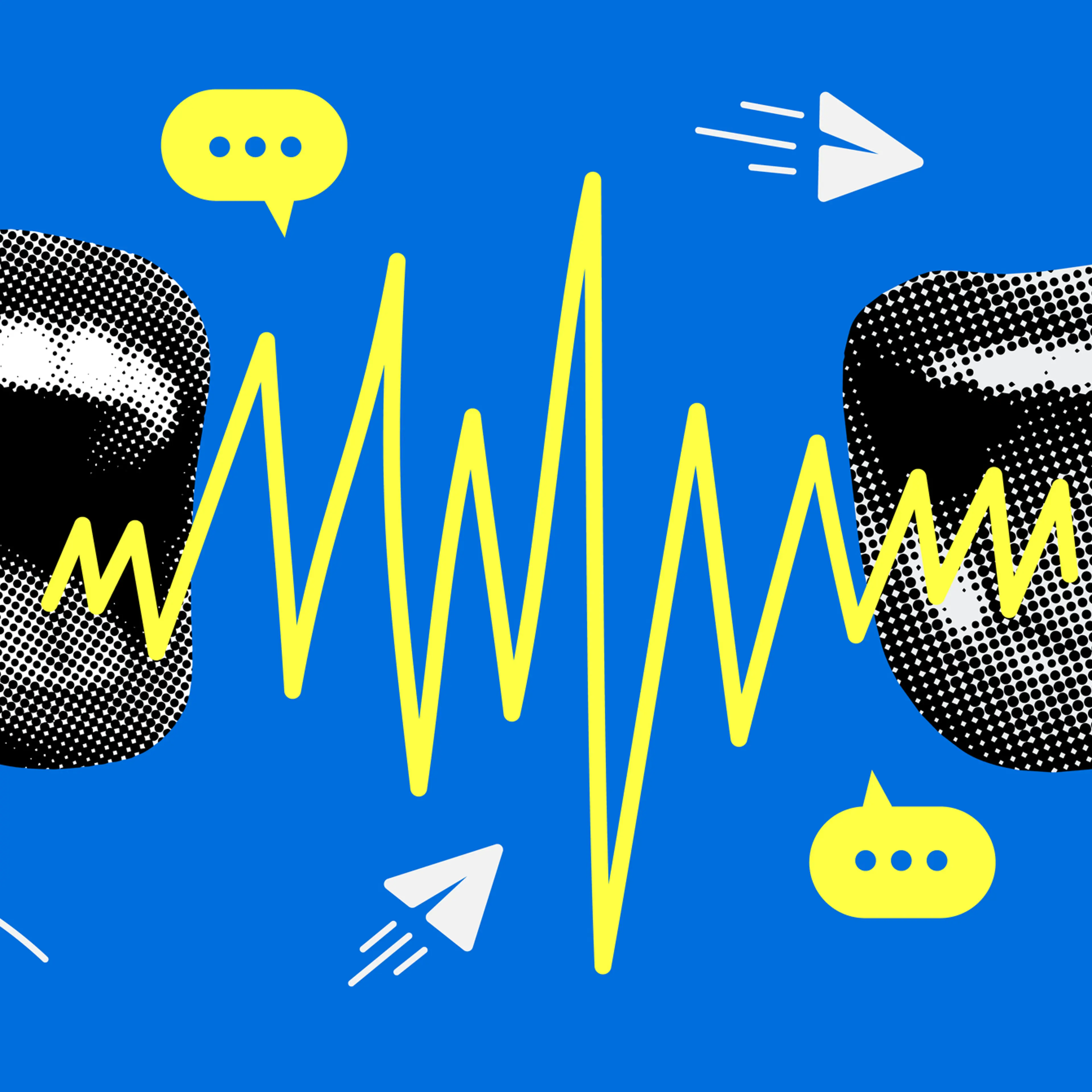 Screaming halftone lips. Gossiping women