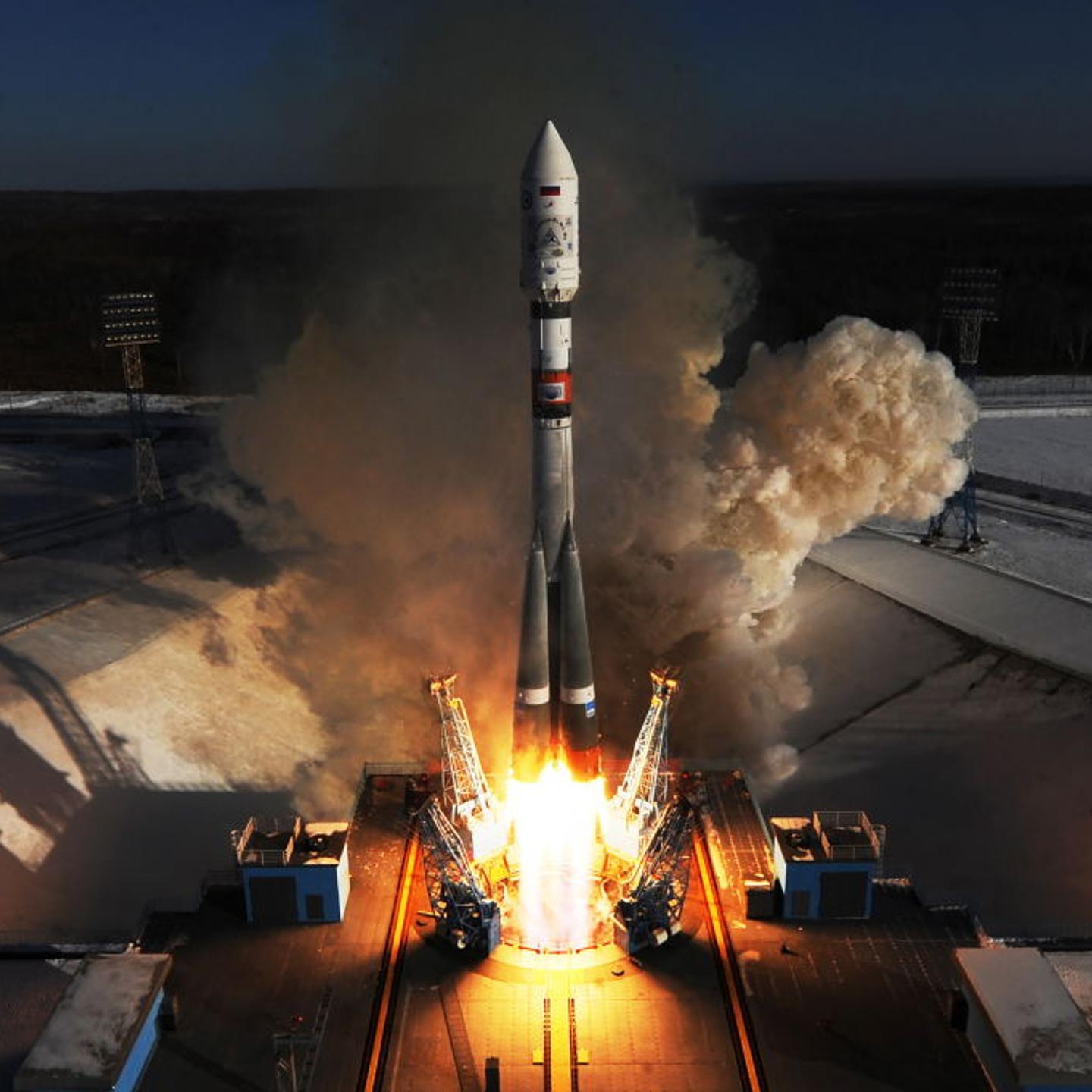 Soyuz 2.1a rocket booster launched from Vostochny Cosmodrome