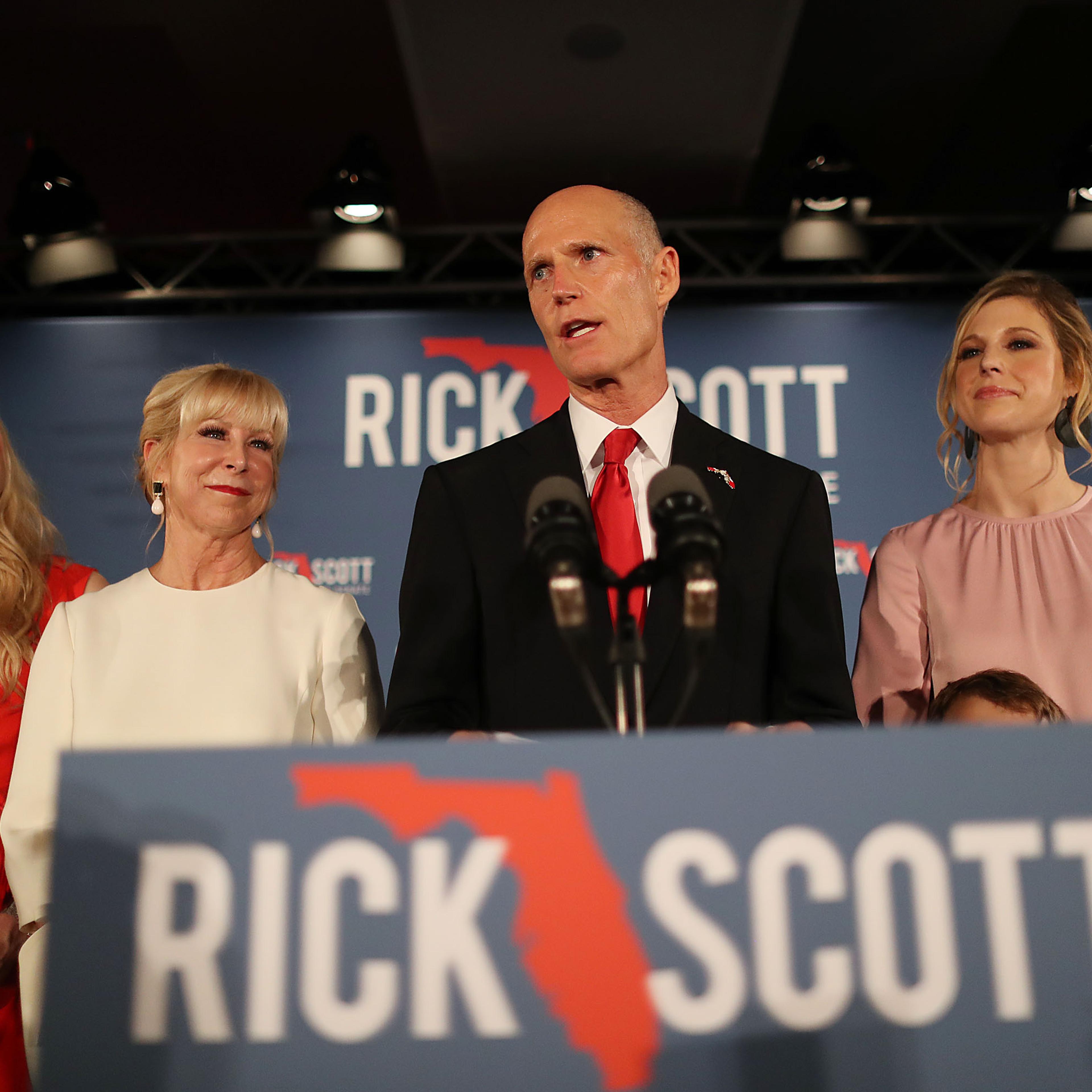 Florida Senate Candidate Rick Scott Attends Election Night Event In Naples