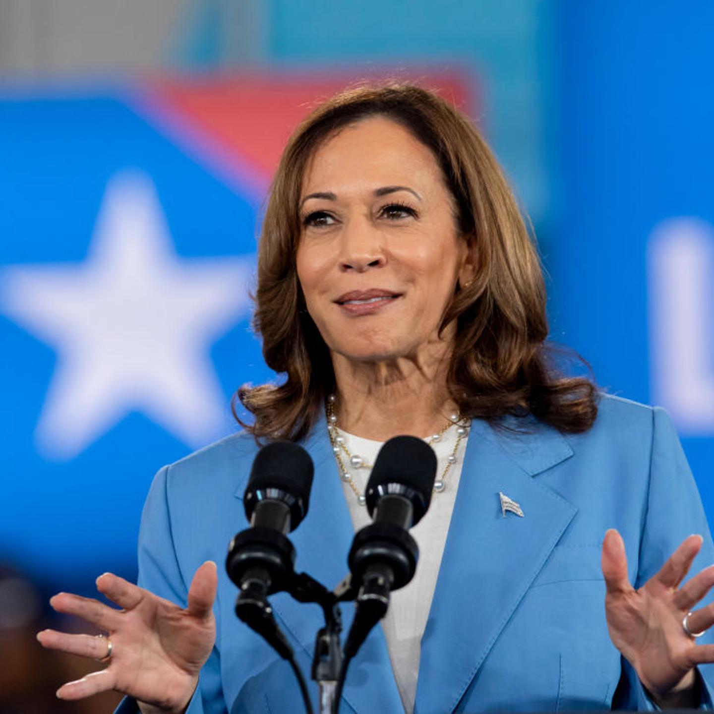 U.S. Vice President Kamala Harris during a campaign event at Hendrick Center for Automotive Excellence in Raleigh, N.C., U.S., on Friday, Aug. 16, 2024.