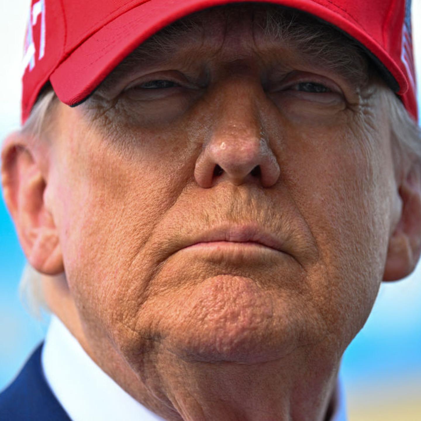 U.S. President Donald Trump at the Palm Beach International Airport in West Palm Beach, Fla. on Feb. 16, 2025.
