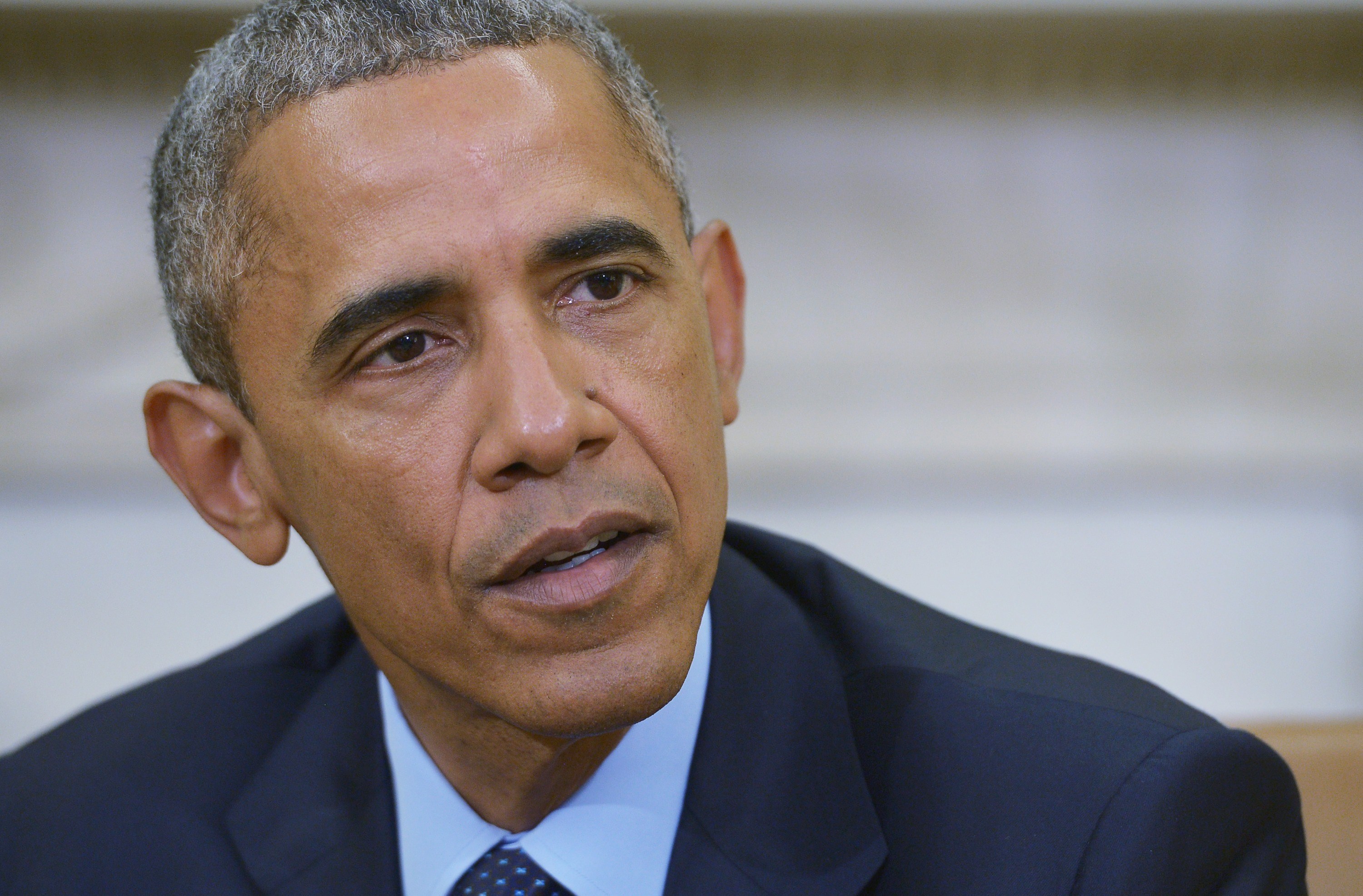 President Barack Obama speaks following a meeting with US Attorney General Loretta Lynch in the Oval Office of the White House on May 29, 2015, in Washington.
