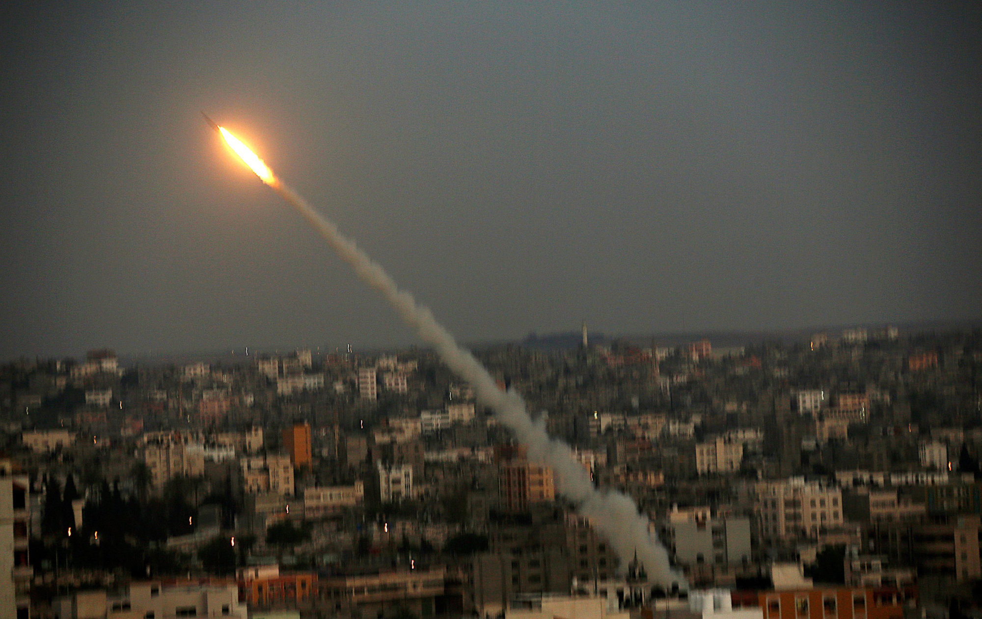 Rocket launched from Gaza strip into Israel, July 9.