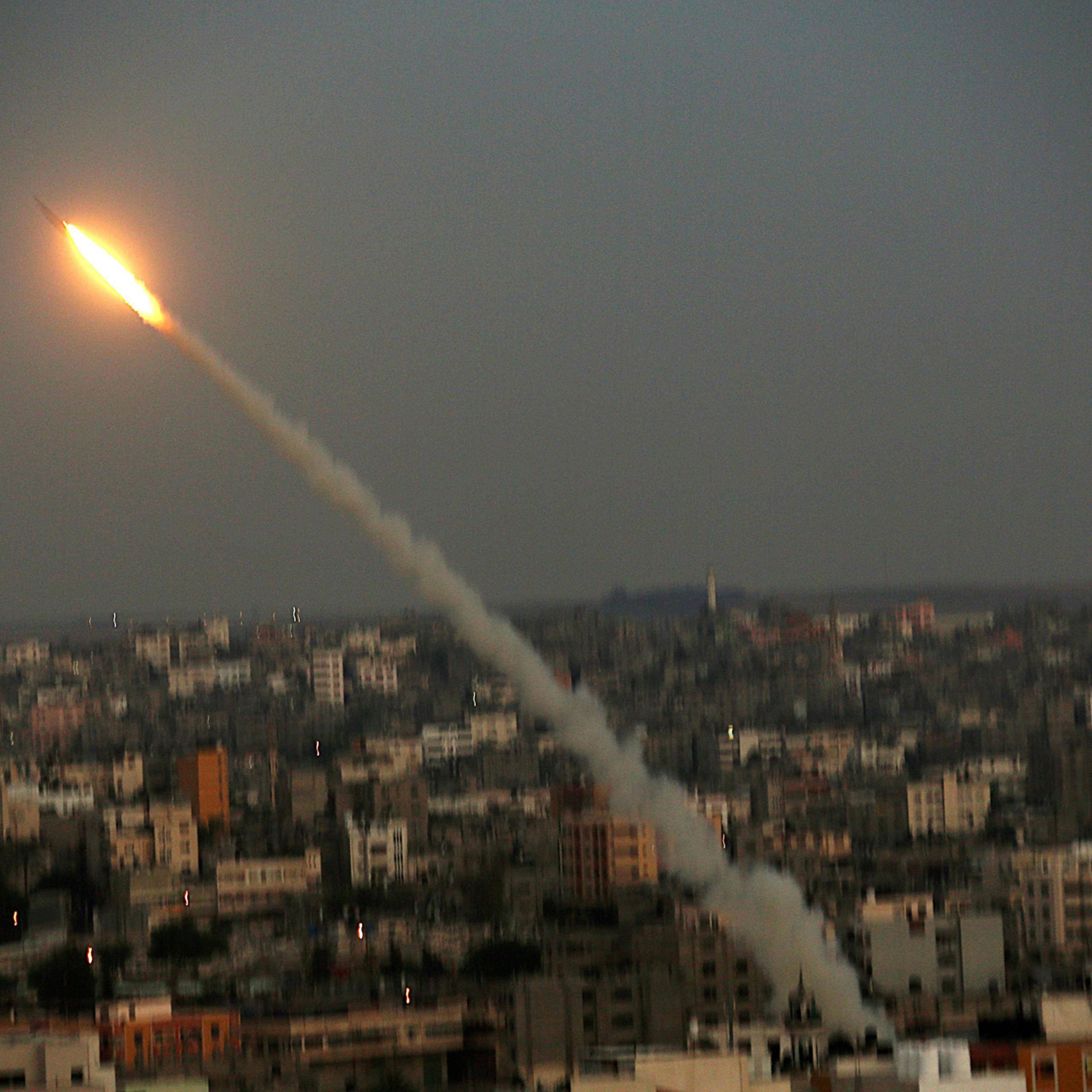Rocket launched from Gaza strip into Israel, July 9.